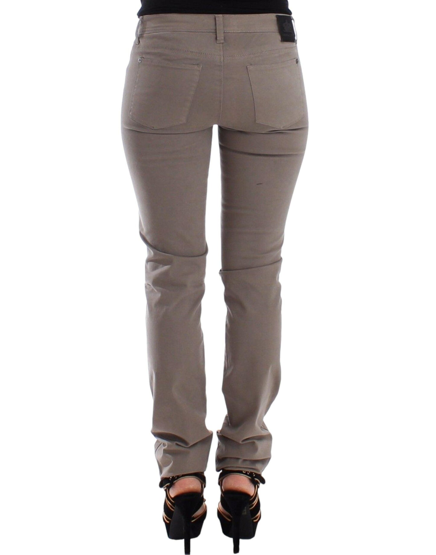 Ermanno Scervino Chic Taupe Skinny Jeans for Elevated Style