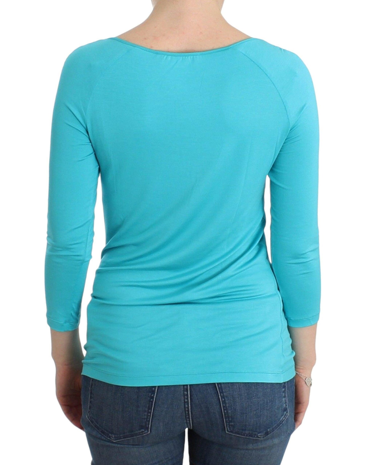 Ermanno Scervino Elegant Blue Modal Blend Top - Arichezz.store