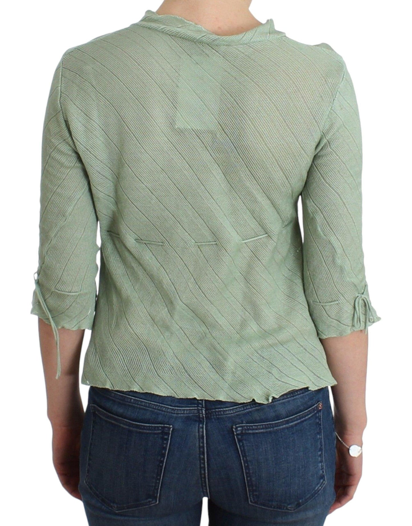 Ermanno Scervino Chic Green Knitted Top – Ethereal Elegance - Arichezz.store