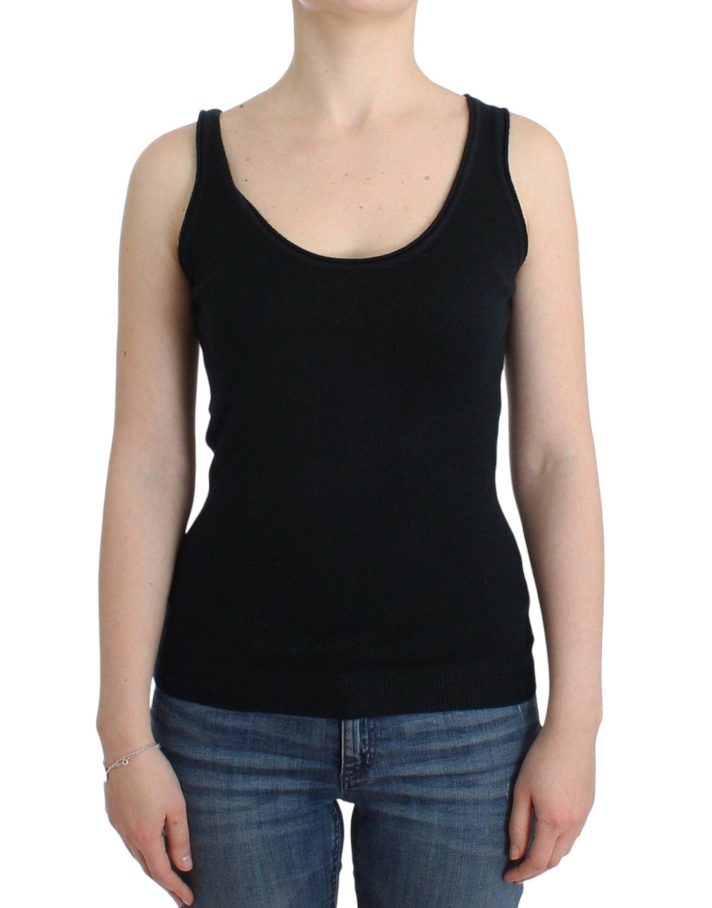 Ermanno Scervino Elegant Black Cashmere Knit Top - Arichezz.store