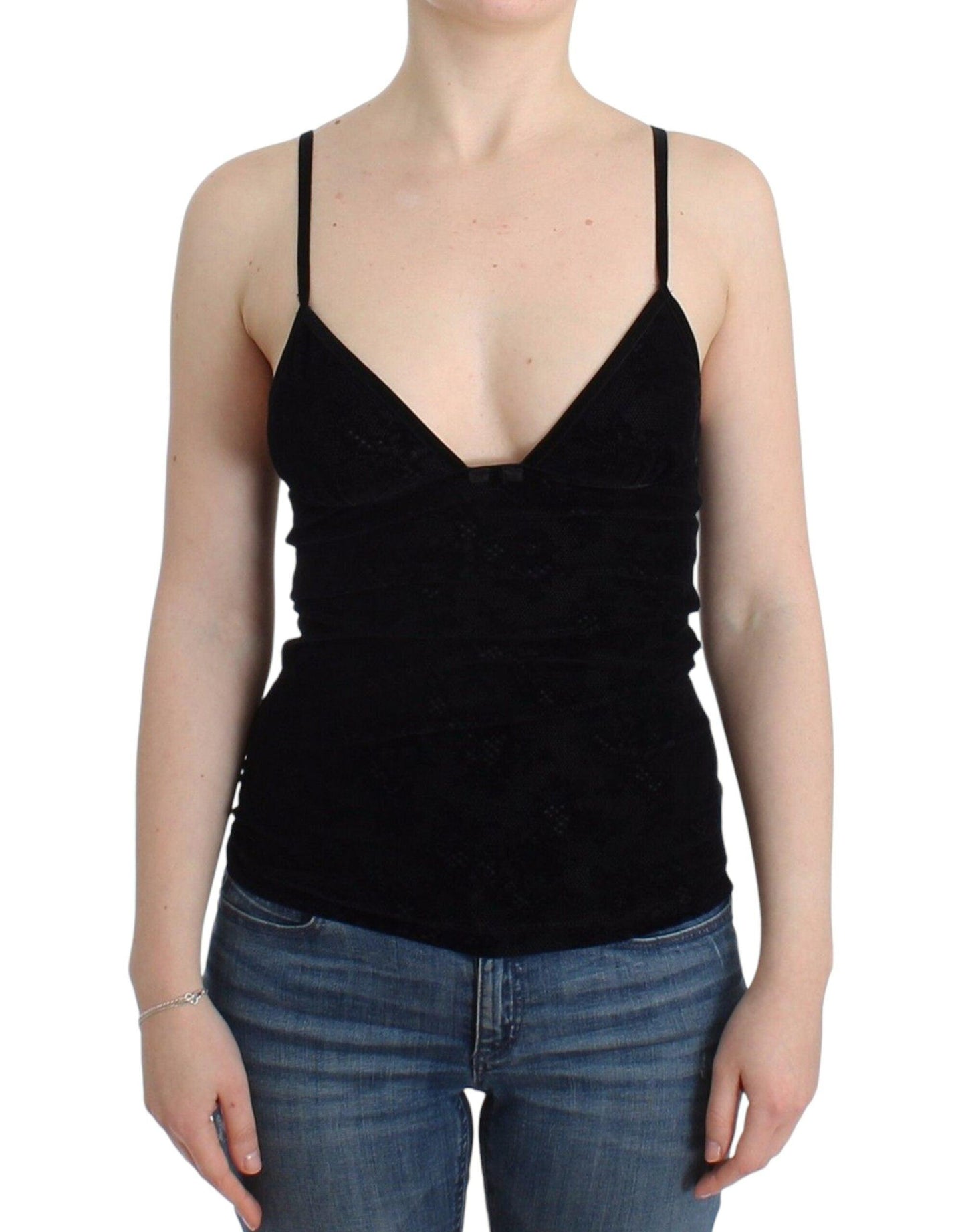 Ermanno Scervino Elegant Black Cami Lingerie Top - Arichezz.store