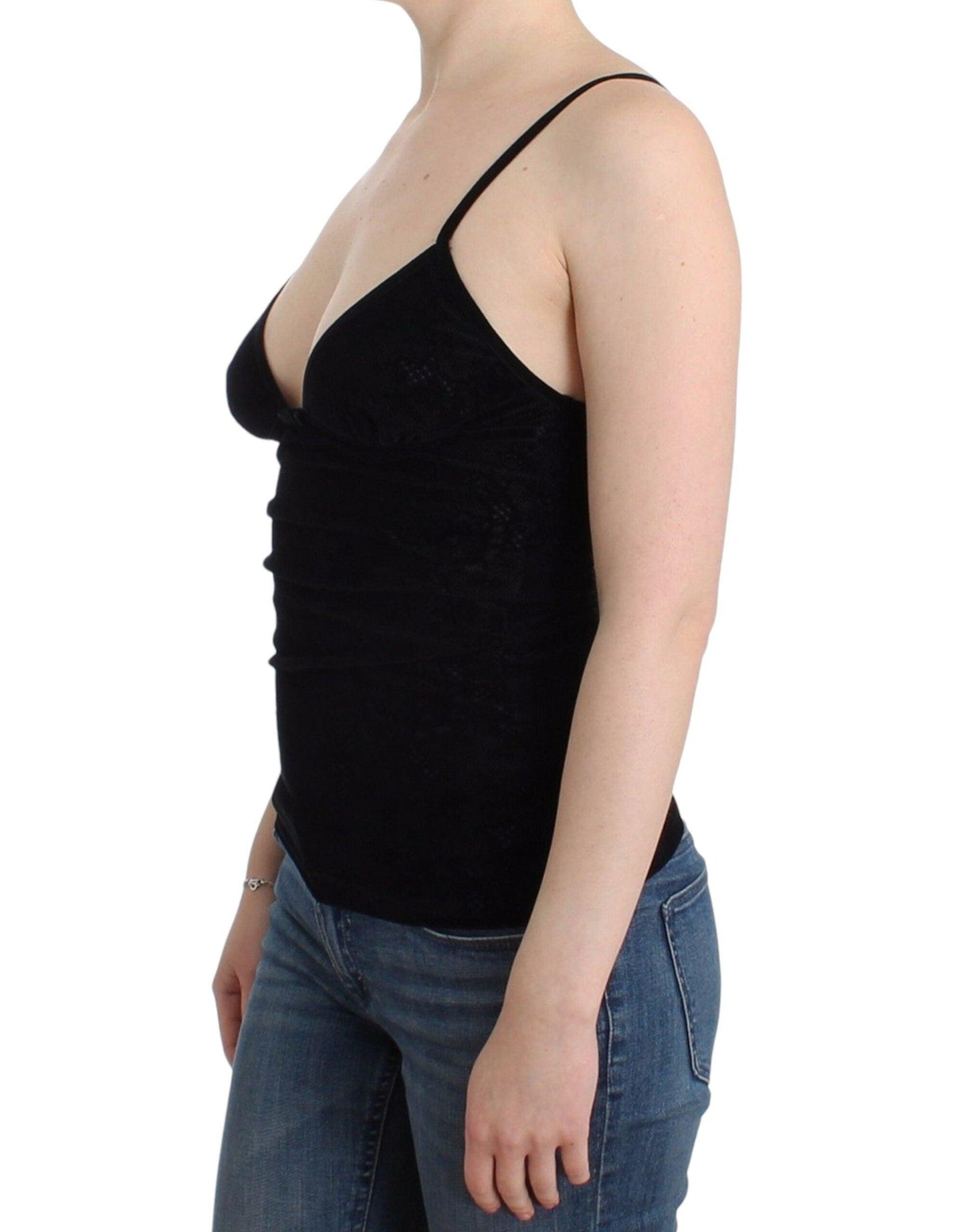 Ermanno Scervino Elegant Black Cami Lingerie Top - Arichezz.store