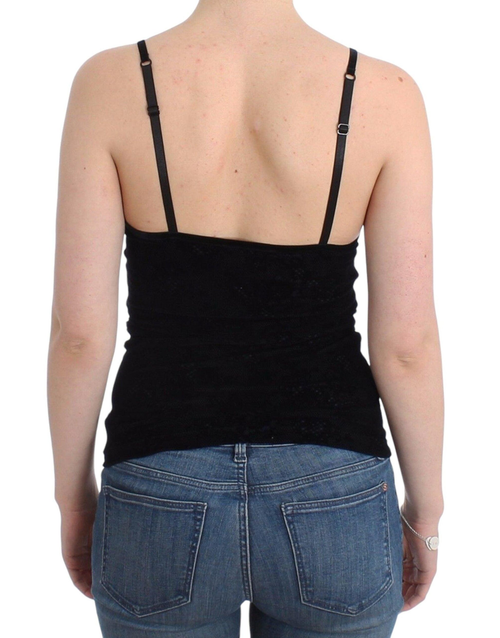 Ermanno Scervino Elegant Black Cami Lingerie Top - Arichezz.store