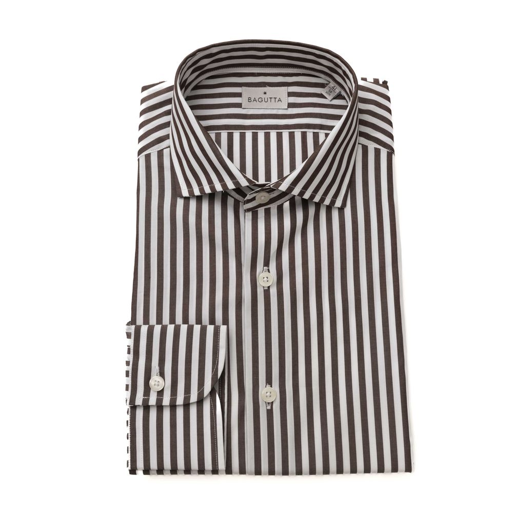 Bagutta Brown Cotton Men's Shirt