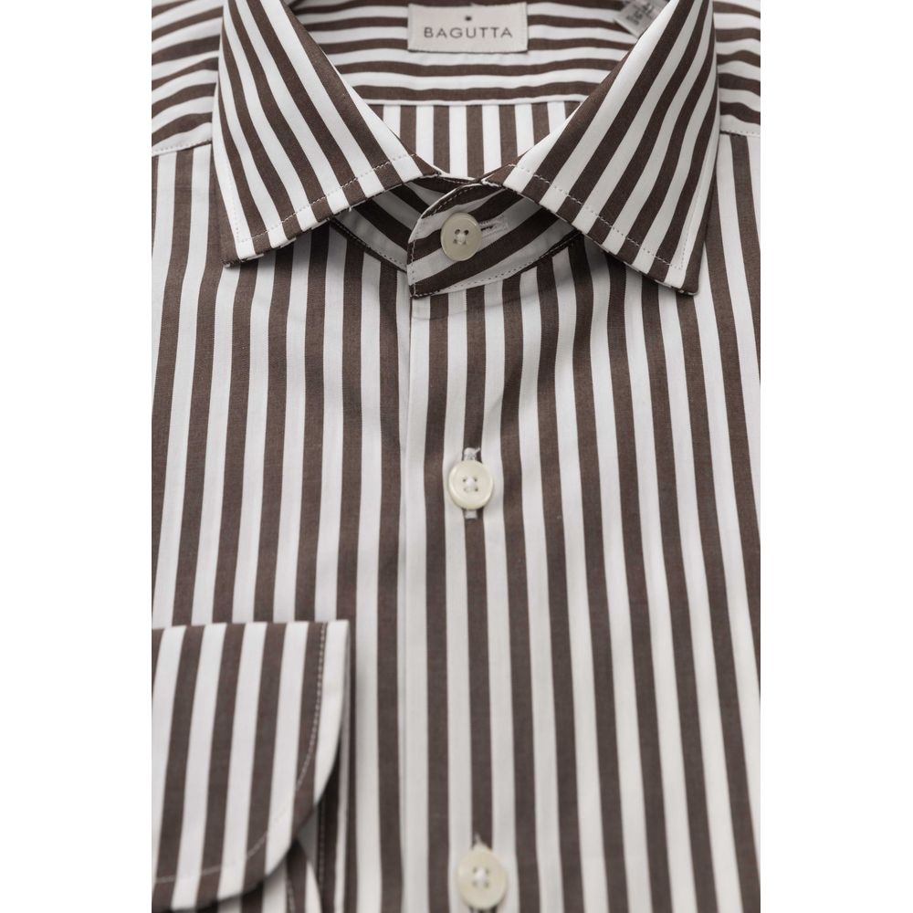 Bagutta Brown Cotton Men's Shirt