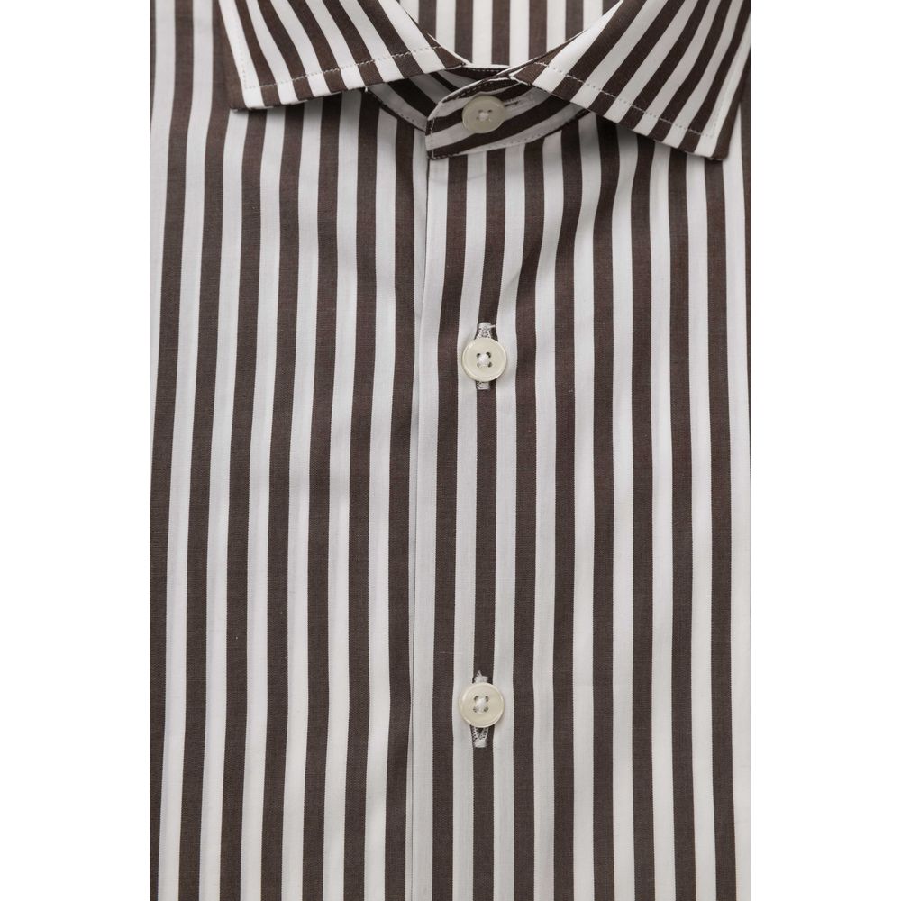 Bagutta Brown Cotton Men's Shirt