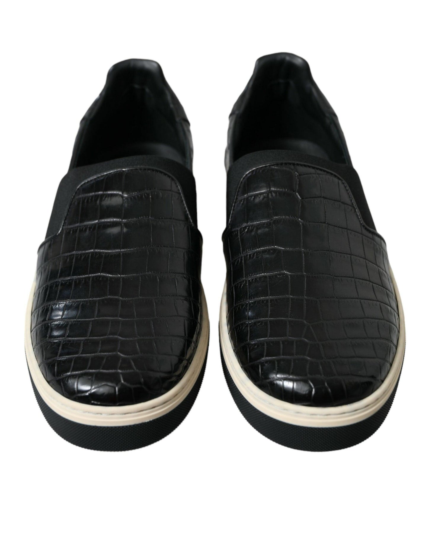 Dolce & Gabbana Elegant Crocodile Leather Low-Top Sneakers - Arichezz.store