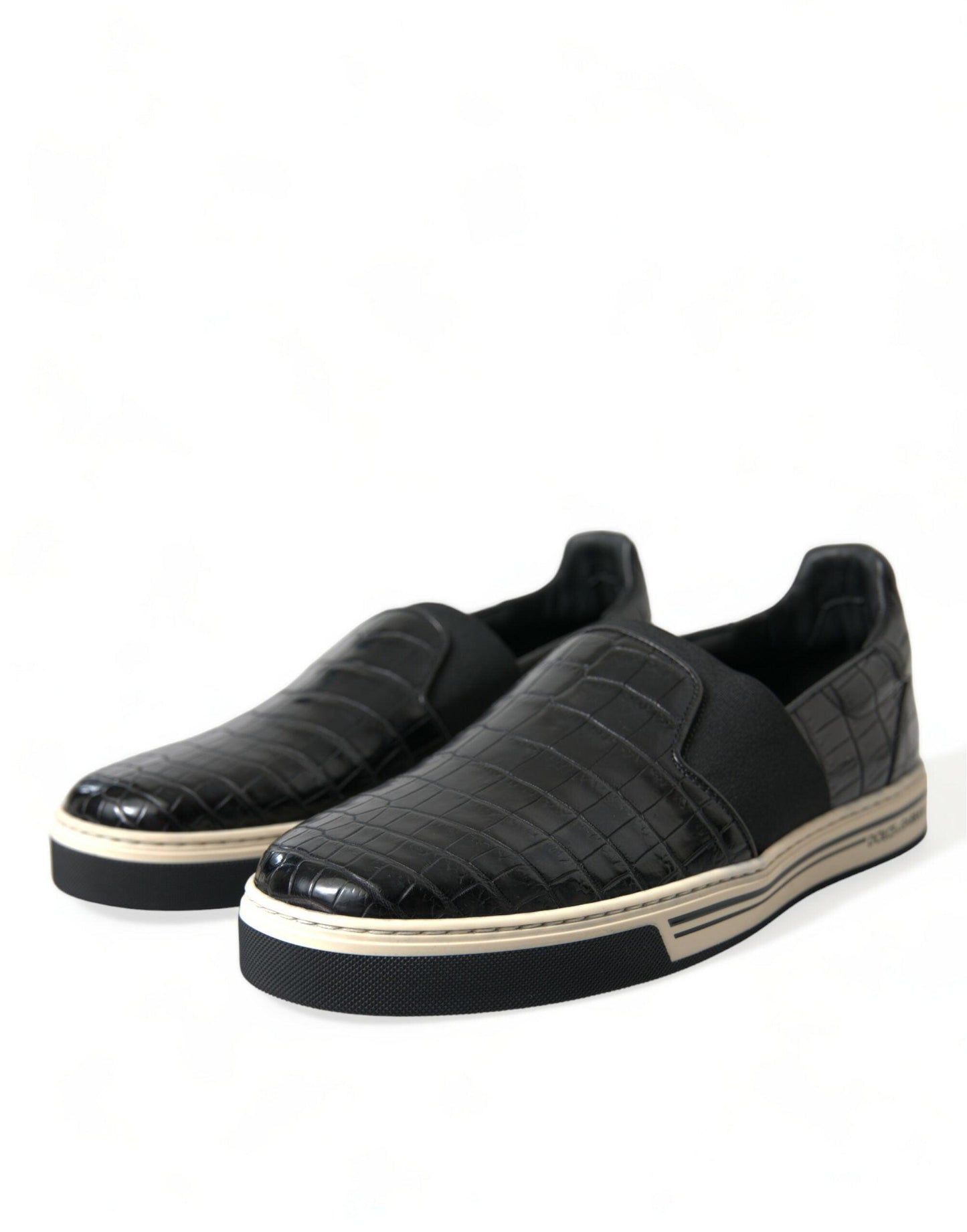 Dolce & Gabbana Elegant Crocodile Leather Low-Top Sneakers - Arichezz.store