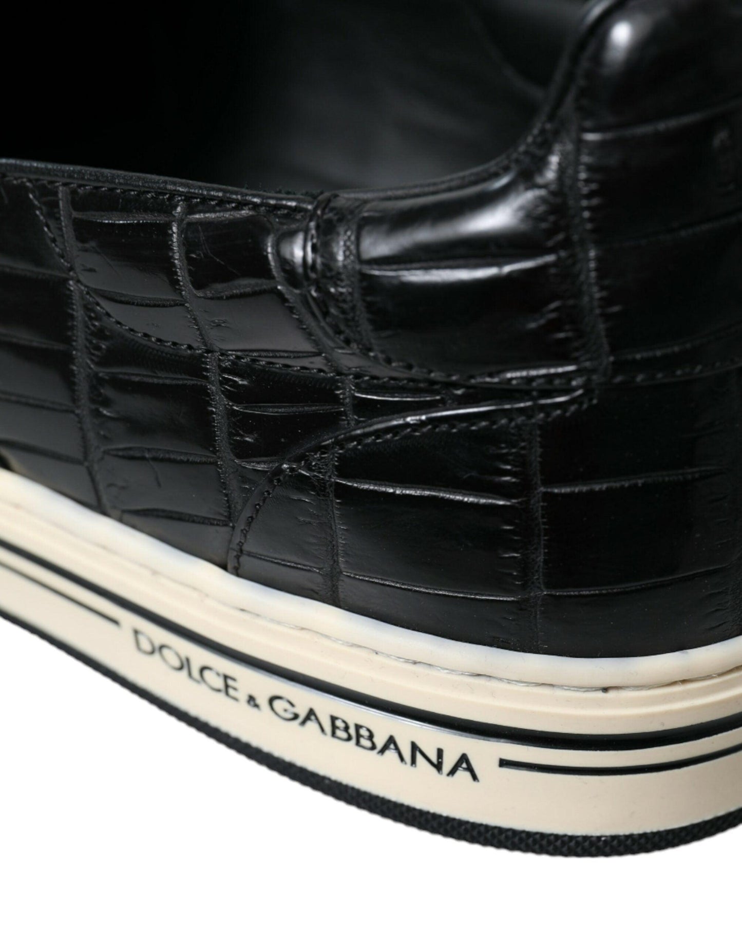 Dolce & Gabbana Elegant Crocodile Leather Low-Top Sneakers - Arichezz.store