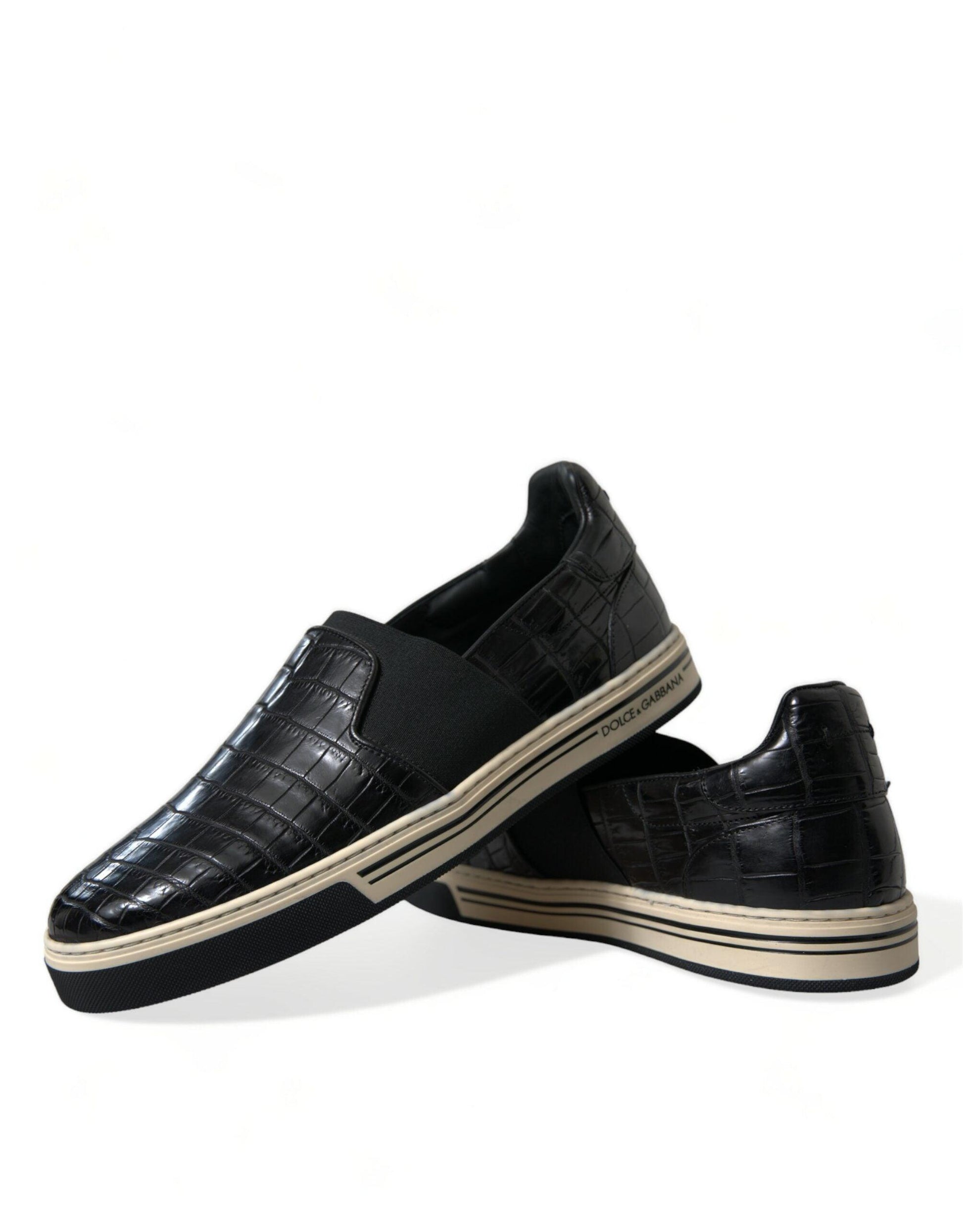 Dolce & Gabbana Elegant Crocodile Leather Low-Top Sneakers - Arichezz.store