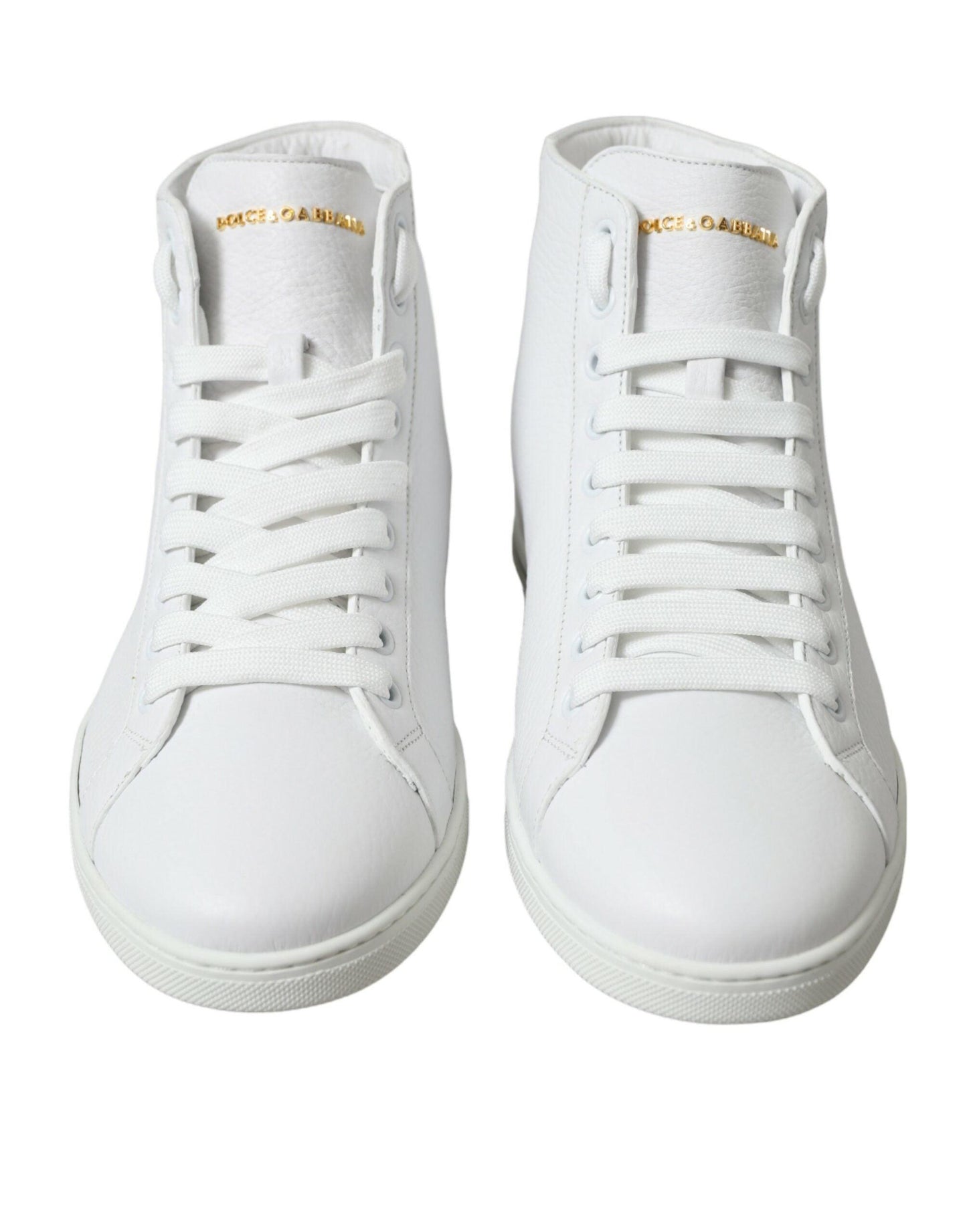 Dolce & Gabbana Elegant White Leather High Top Sneakers - Arichezz.store