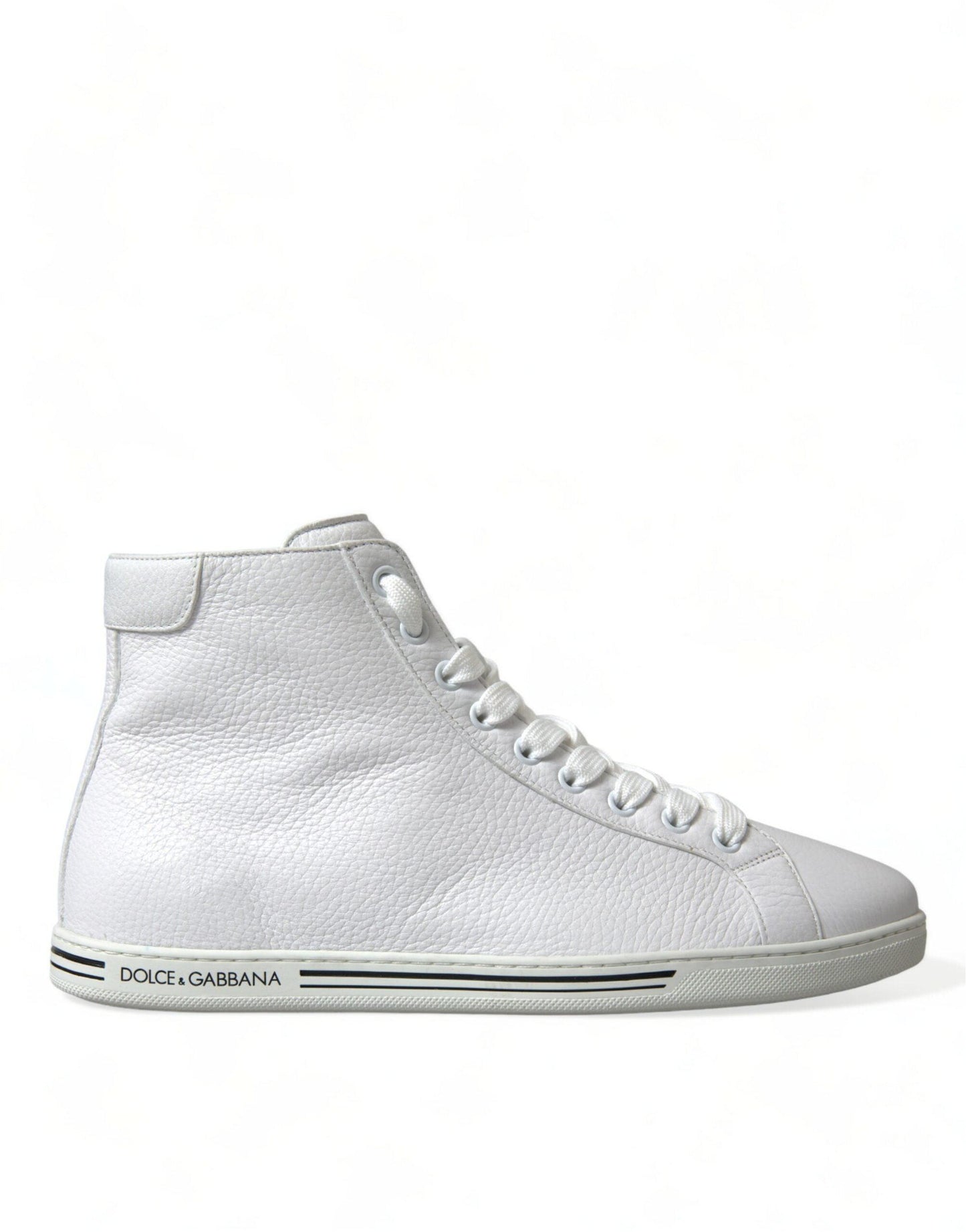 Dolce & Gabbana Elegant White Leather High Top Sneakers - Arichezz.store