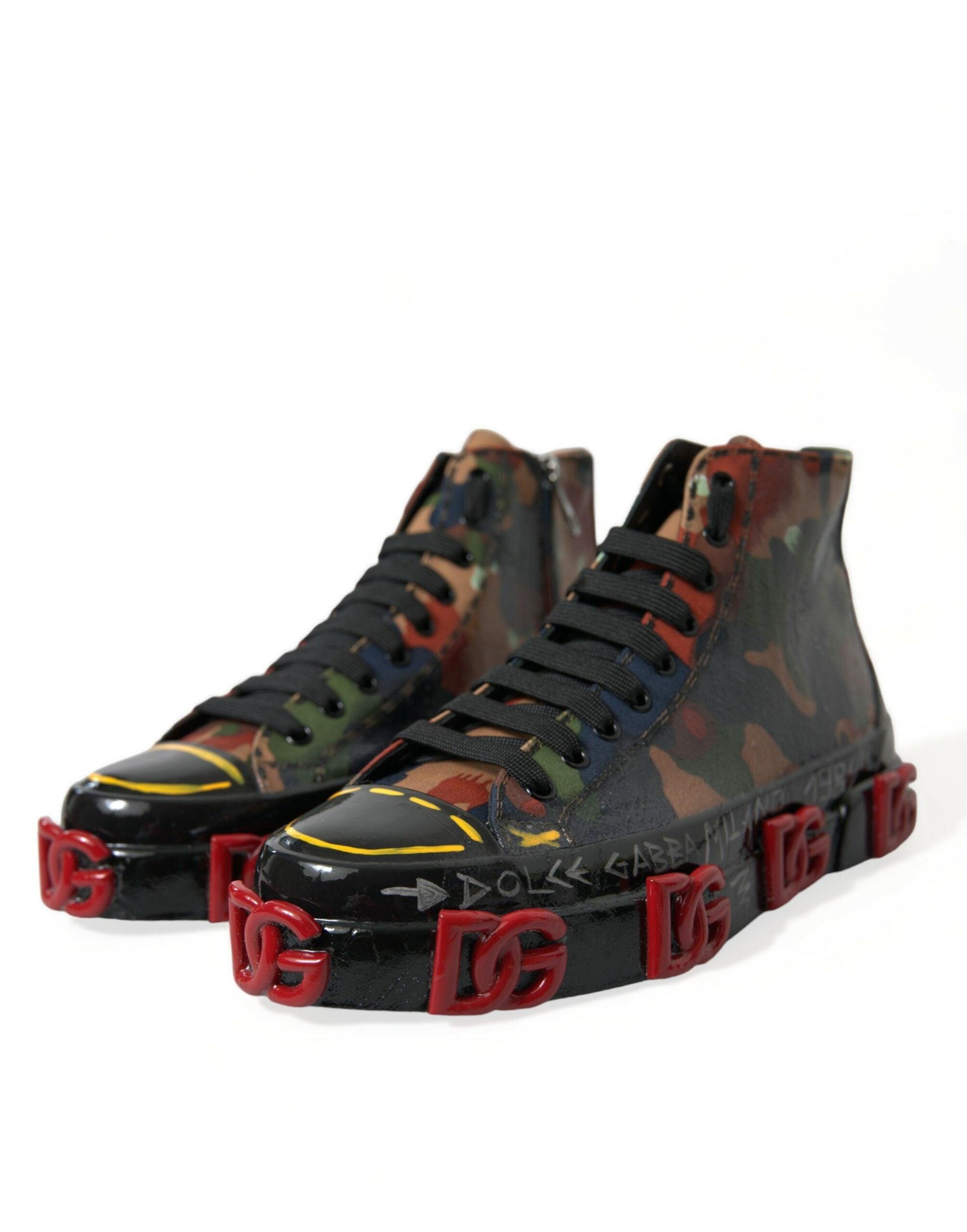 Dolce & Gabbana Chic Multicolor High-Top Sneakers - Arichezz.store