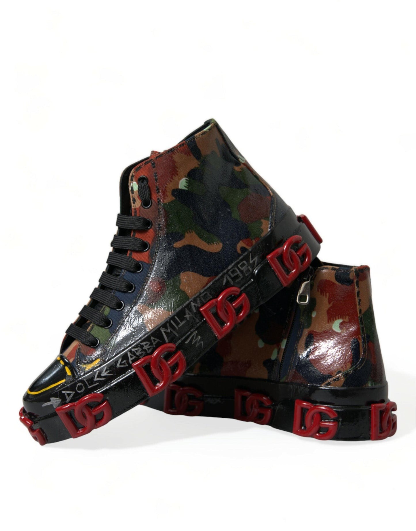 Dolce & Gabbana Chic Multicolor High-Top Sneakers - Arichezz.store