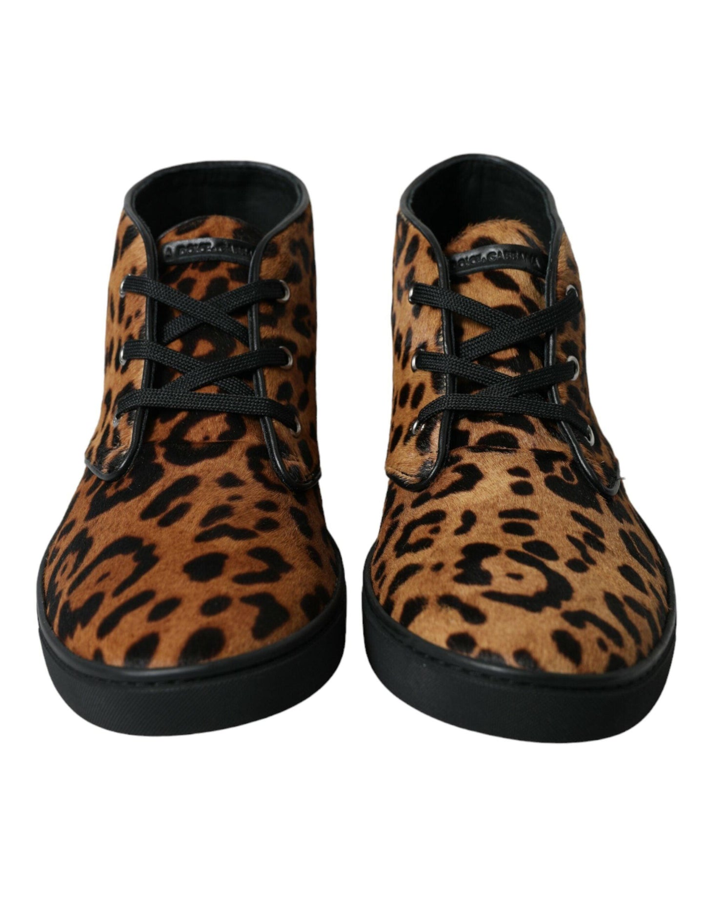 Dolce & Gabbana Elegant Leopard Print Mid-Top Sneakers - Arichezz.store