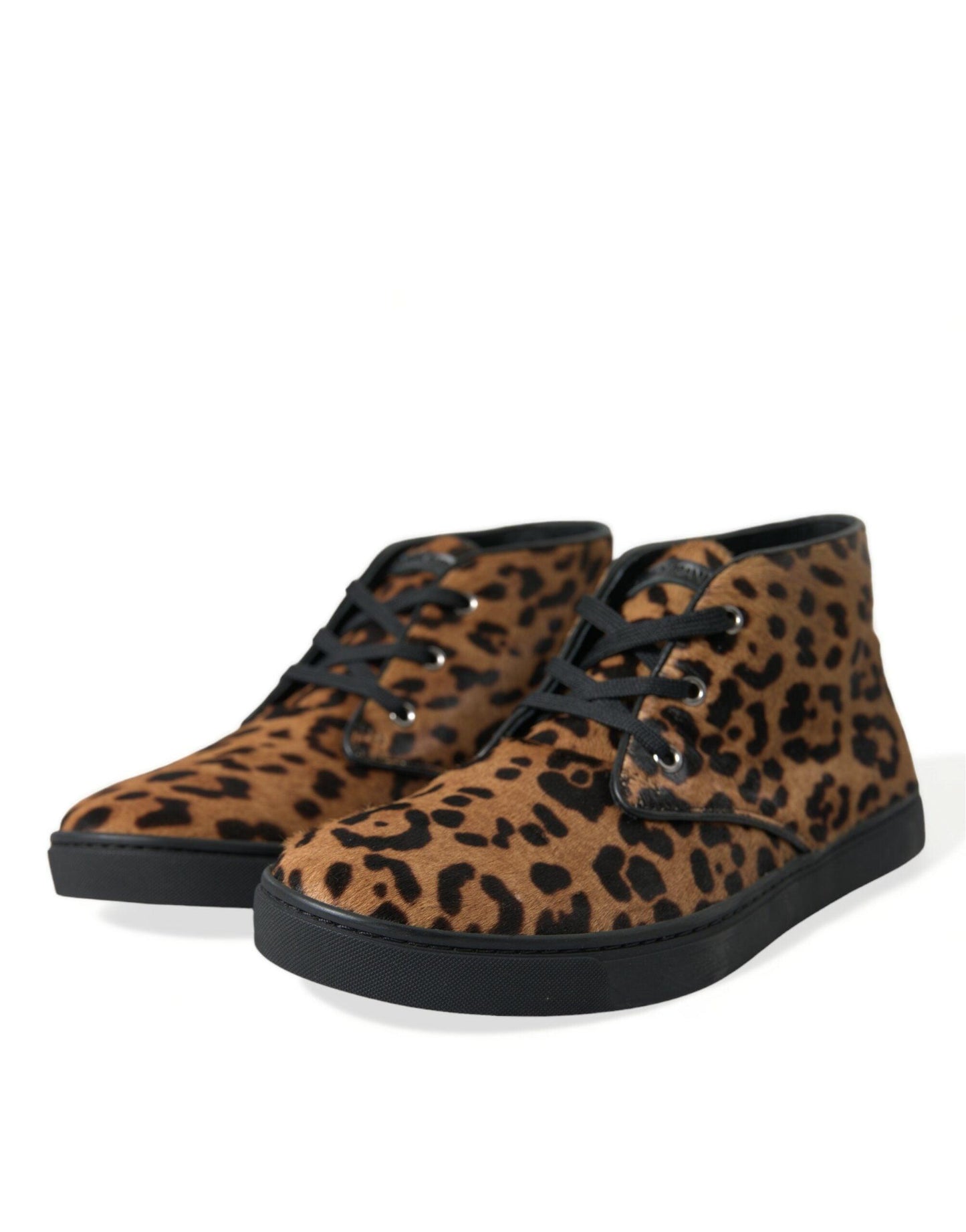 Dolce & Gabbana Elegant Leopard Print Mid-Top Sneakers - Arichezz.store