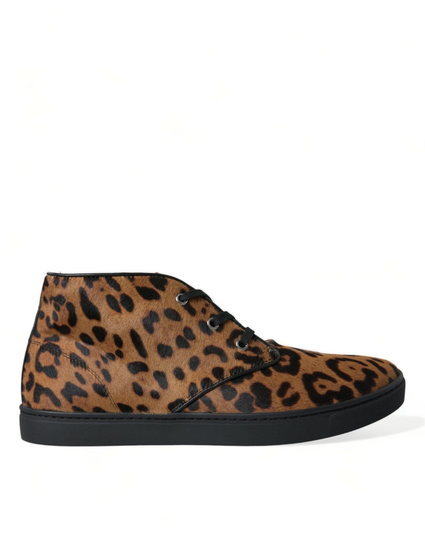 Dolce & Gabbana Elegant Leopard Print Mid-Top Sneakers - Arichezz.store