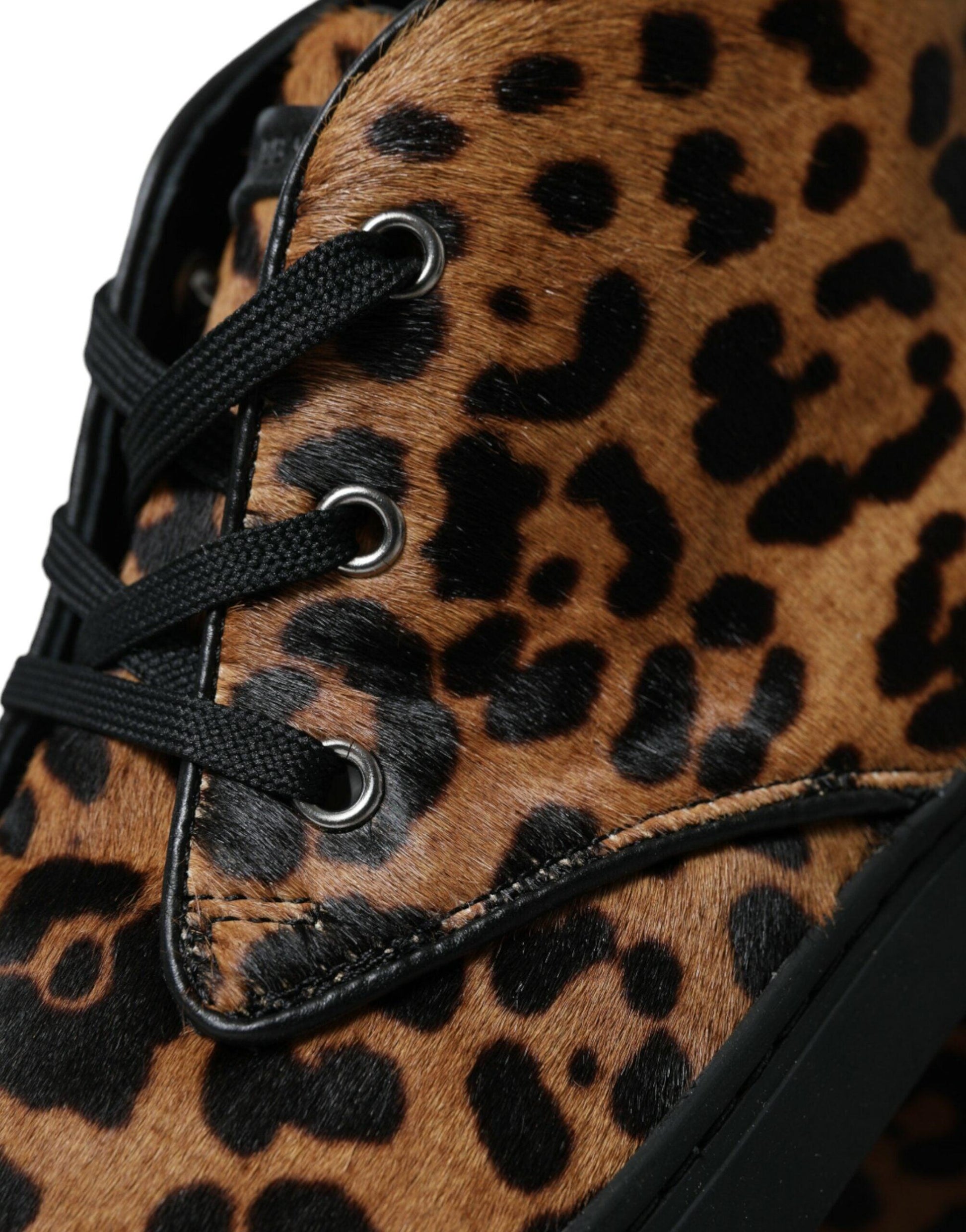 Dolce & Gabbana Elegant Leopard Print Mid-Top Sneakers - Arichezz.store