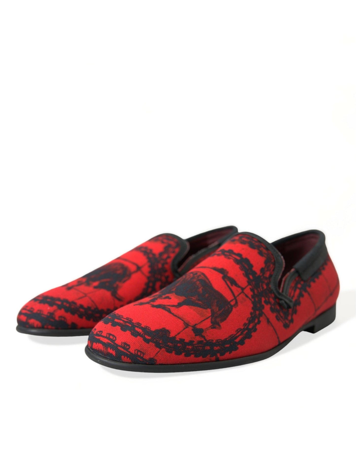 Dolce & Gabbana Torero-Inspired Luxe Red & Black Loafers - Arichezz.store