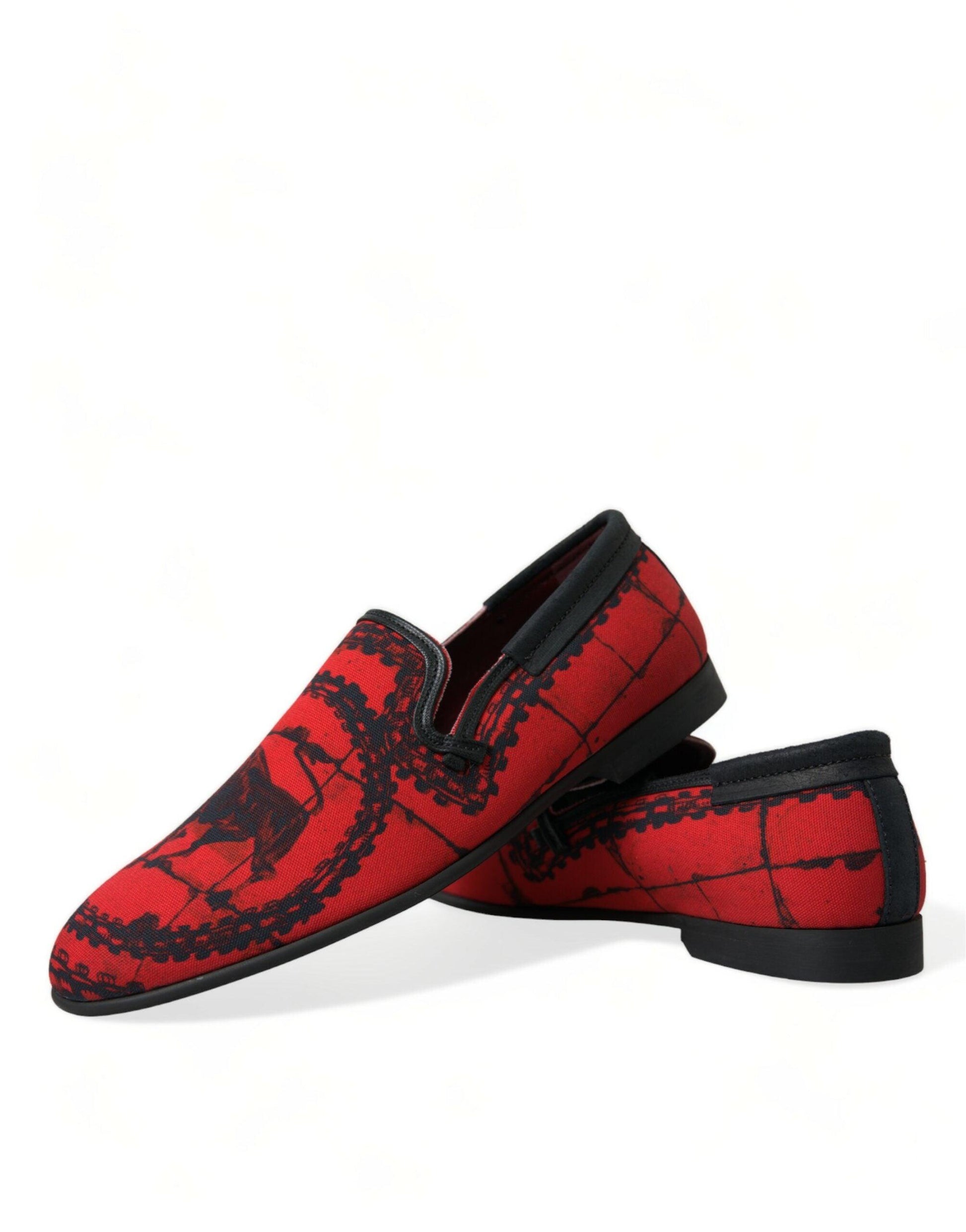 Dolce & Gabbana Torero-Inspired Luxe Red & Black Loafers - Arichezz.store