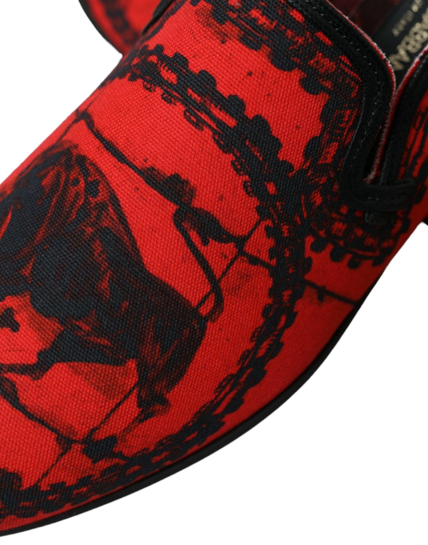 Dolce & Gabbana Torero-Inspired Luxe Red & Black Loafers - Arichezz.store