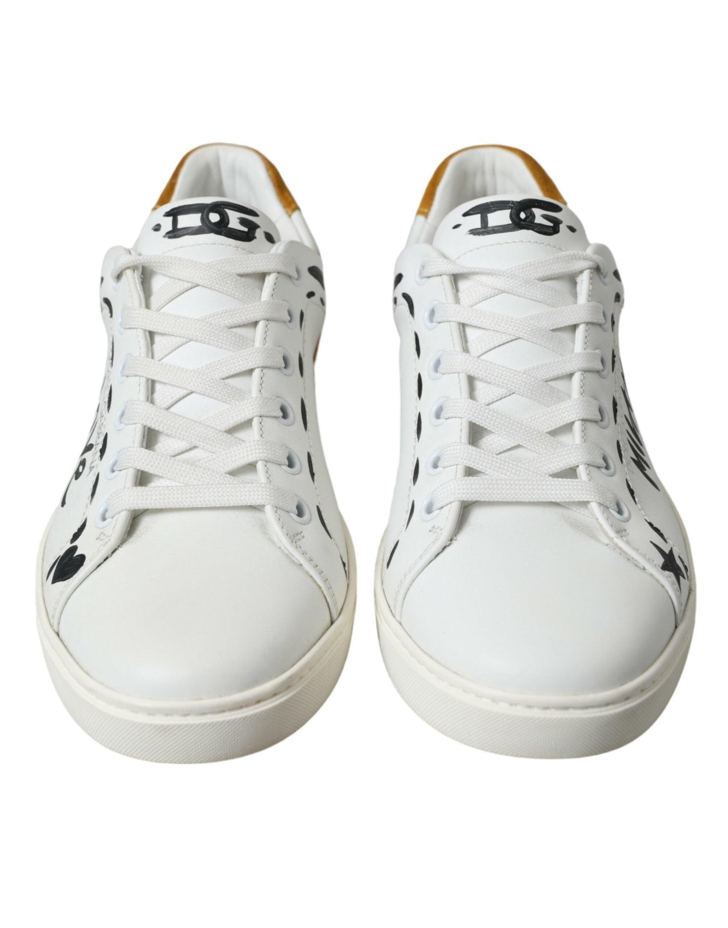 Dolce & Gabbana Sleek White Low Top Leather Sneakers - Arichezz.store