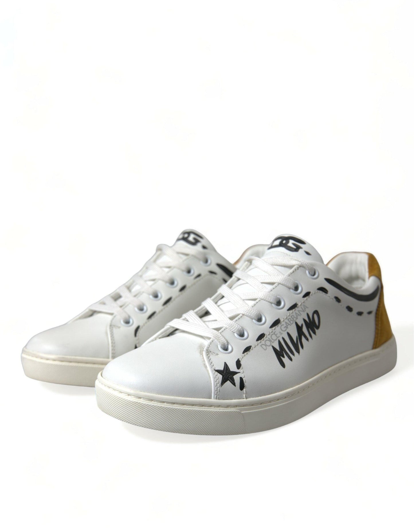 Dolce & Gabbana Sleek White Low Top Leather Sneakers - Arichezz.store