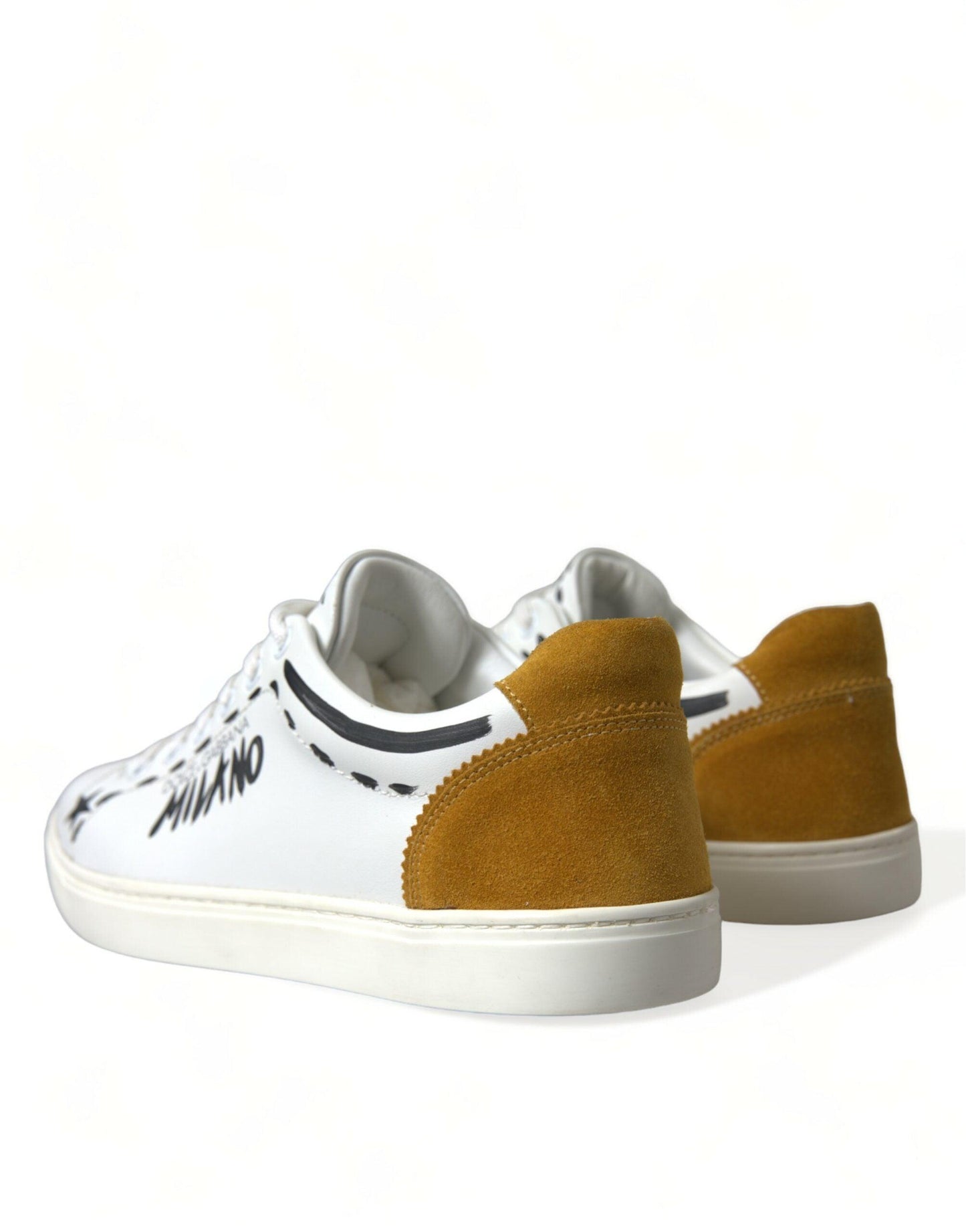 Dolce & Gabbana Sleek White Low Top Leather Sneakers - Arichezz.store