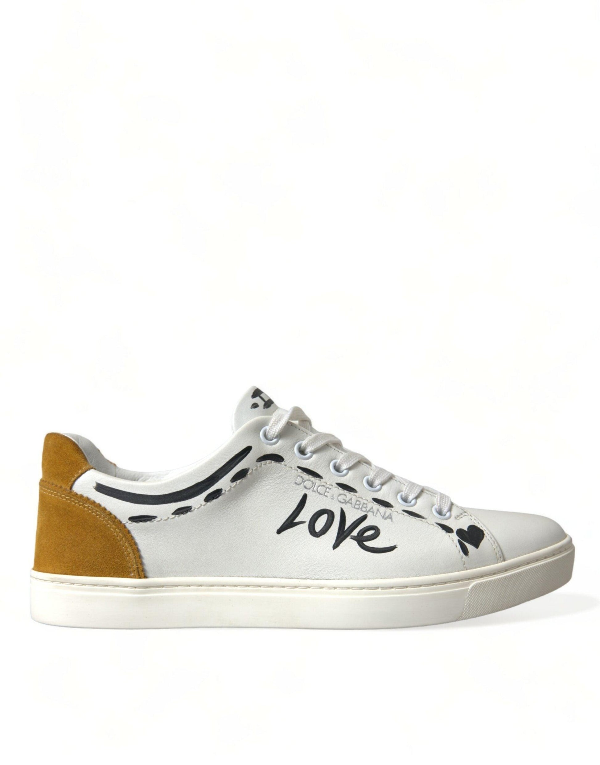 Dolce & Gabbana Sleek White Low Top Leather Sneakers - Arichezz.store