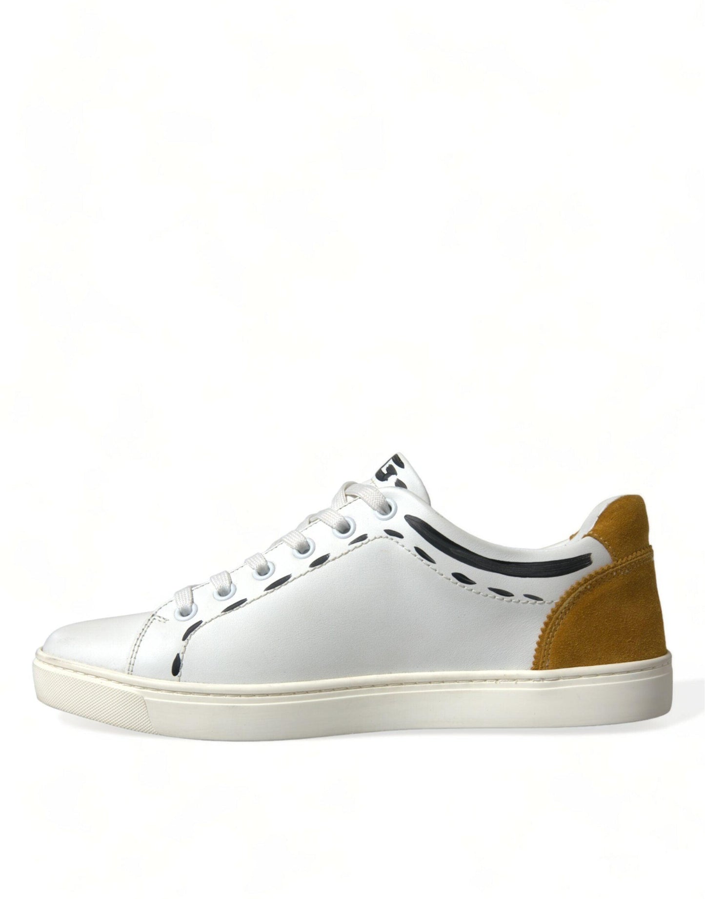 Dolce & Gabbana Sleek White Low Top Leather Sneakers - Arichezz.store