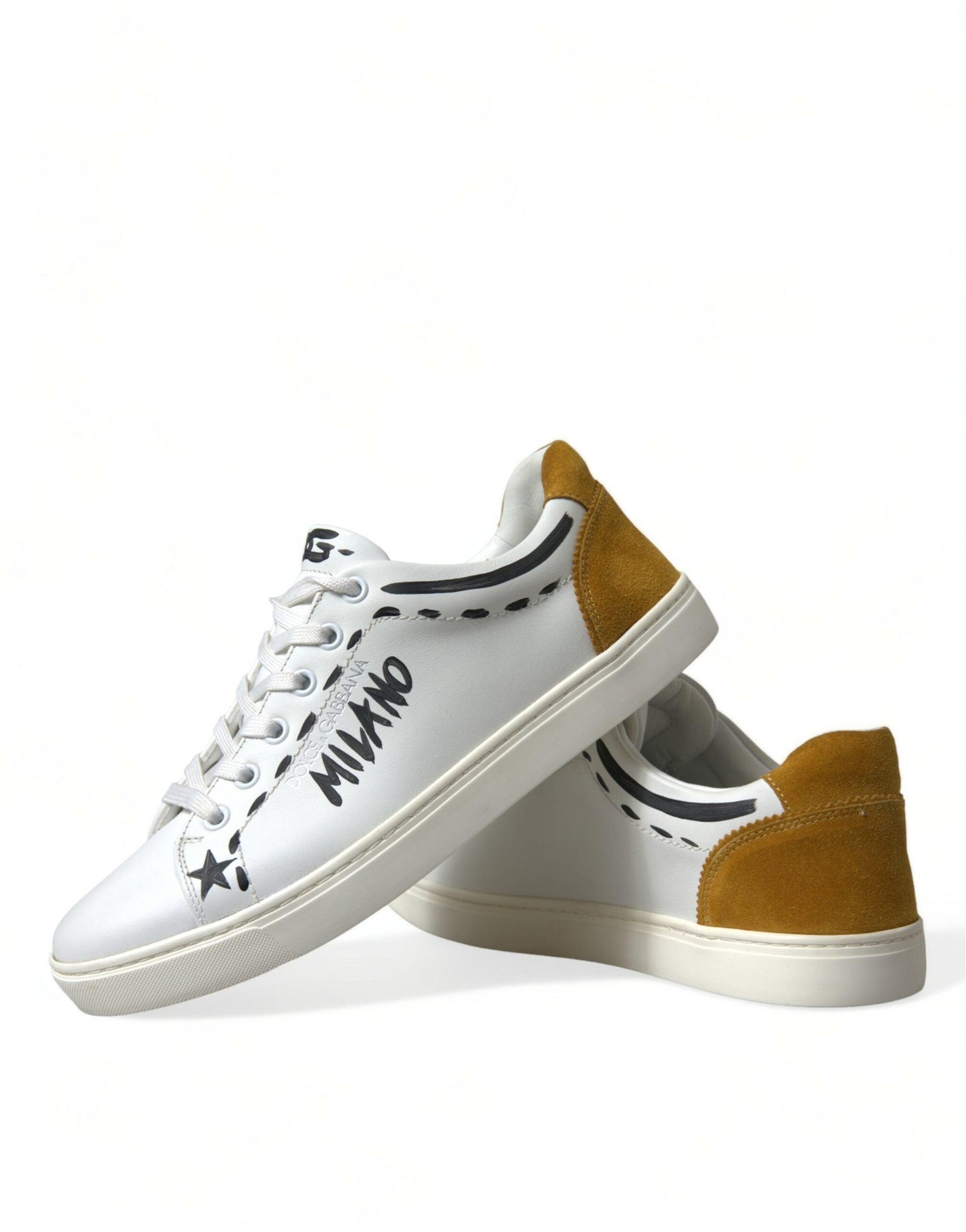 Dolce & Gabbana Sleek White Low Top Leather Sneakers - Arichezz.store