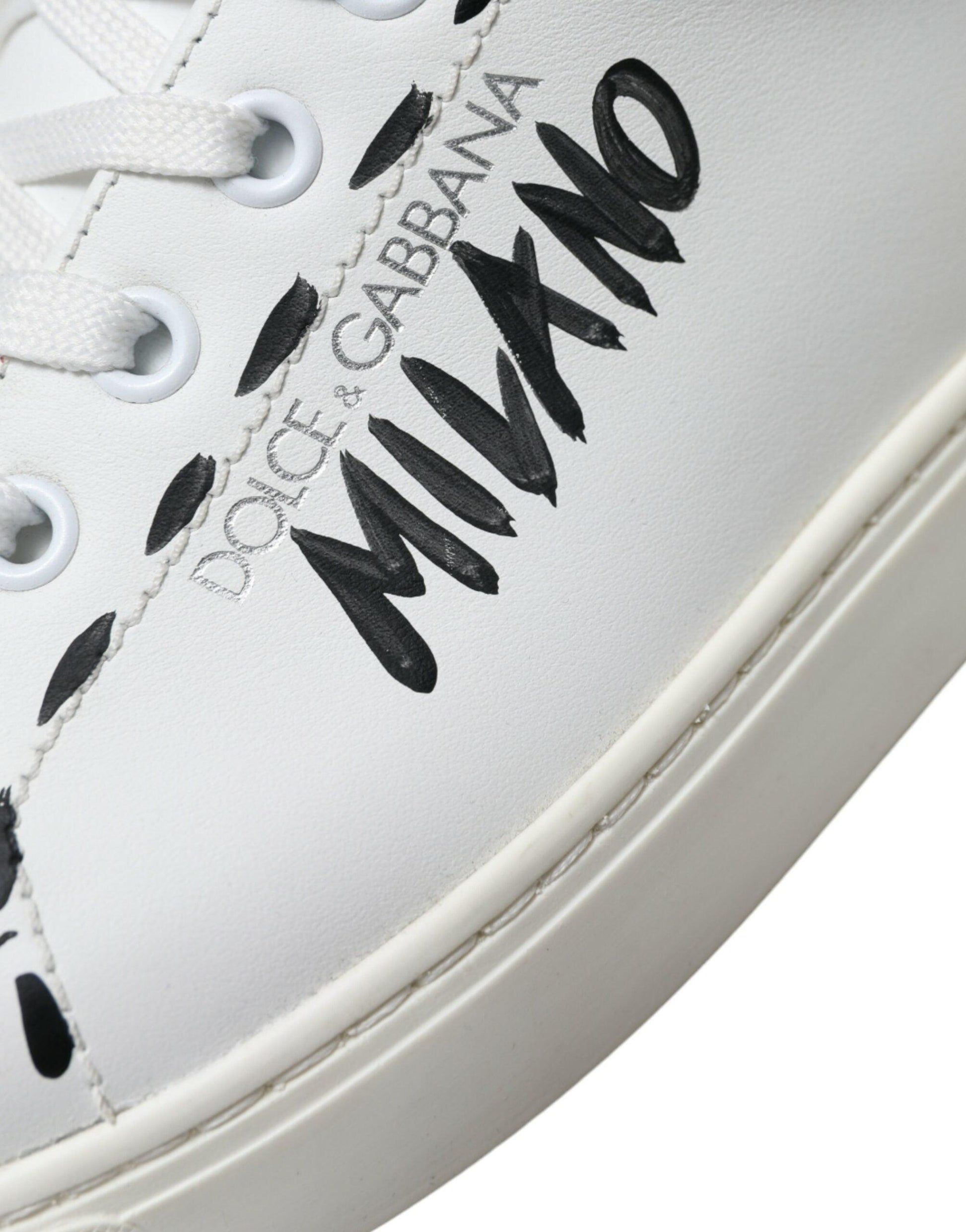 Dolce & Gabbana Sleek White Low Top Leather Sneakers - Arichezz.store