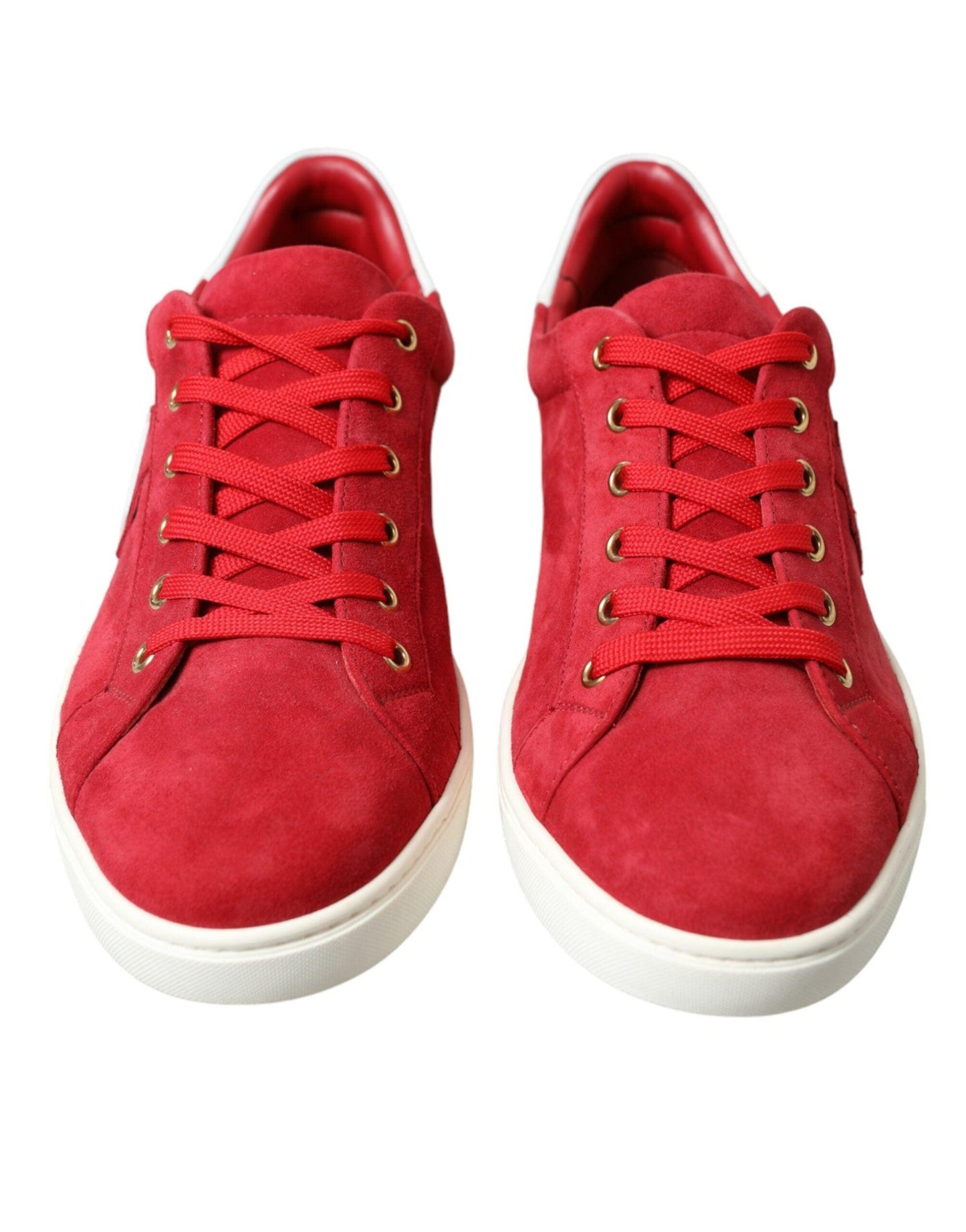 Dolce & Gabbana Elegant Red & White Low Top Sneakers - Arichezz.store