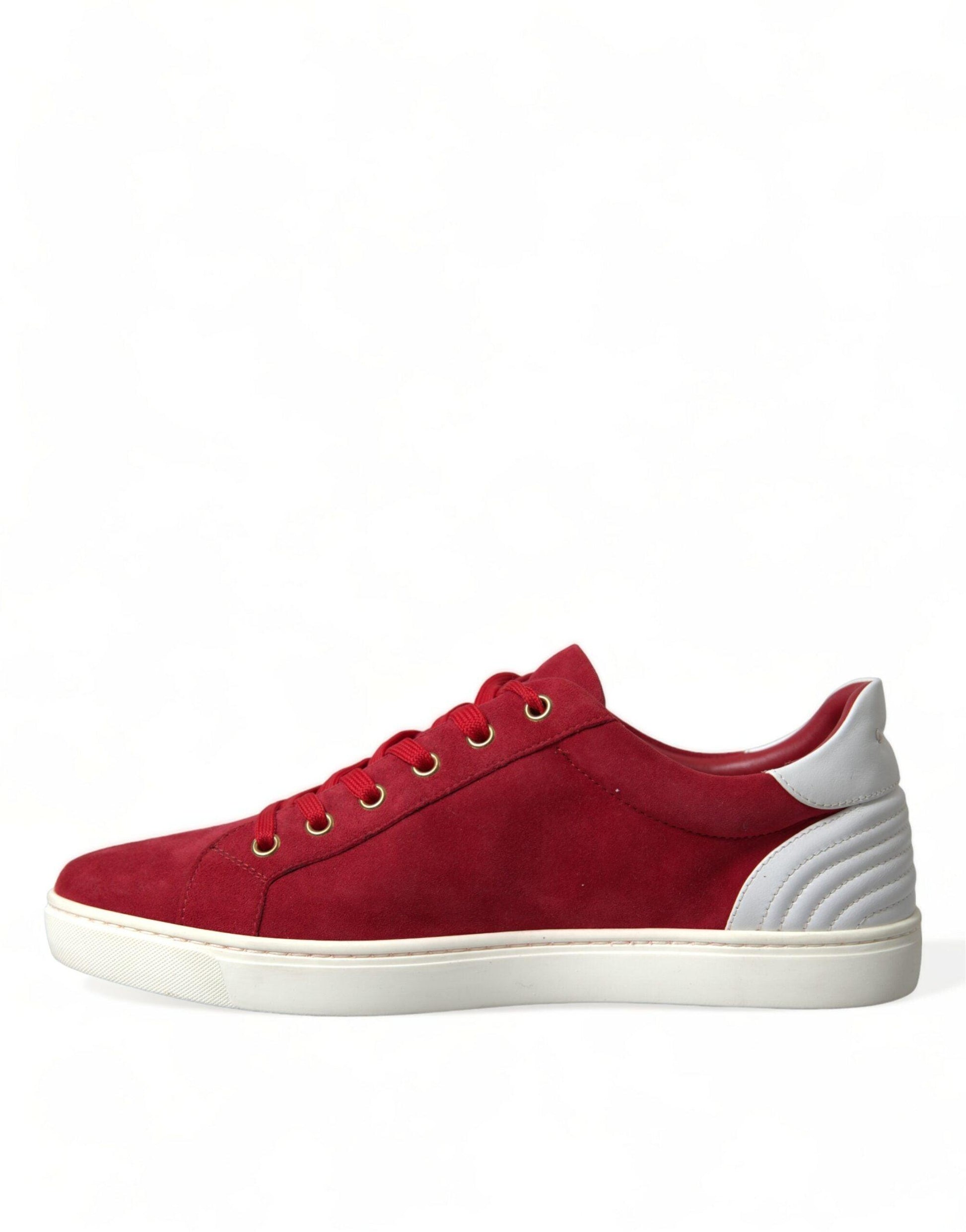 Dolce & Gabbana Elegant Red & White Low Top Sneakers - Arichezz.store