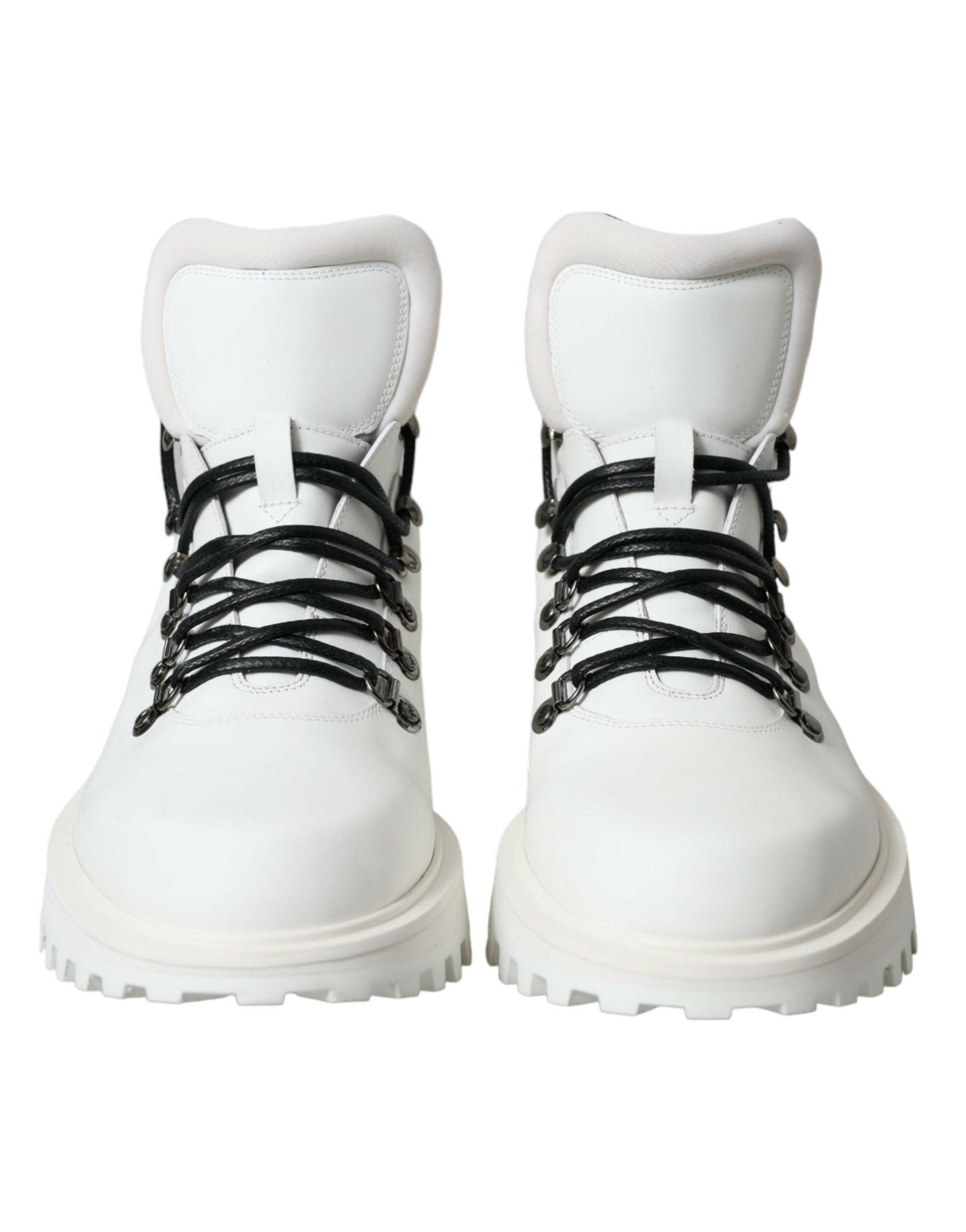 Dolce & Gabbana Elegant White Leather Ankle Boots - Arichezz.store