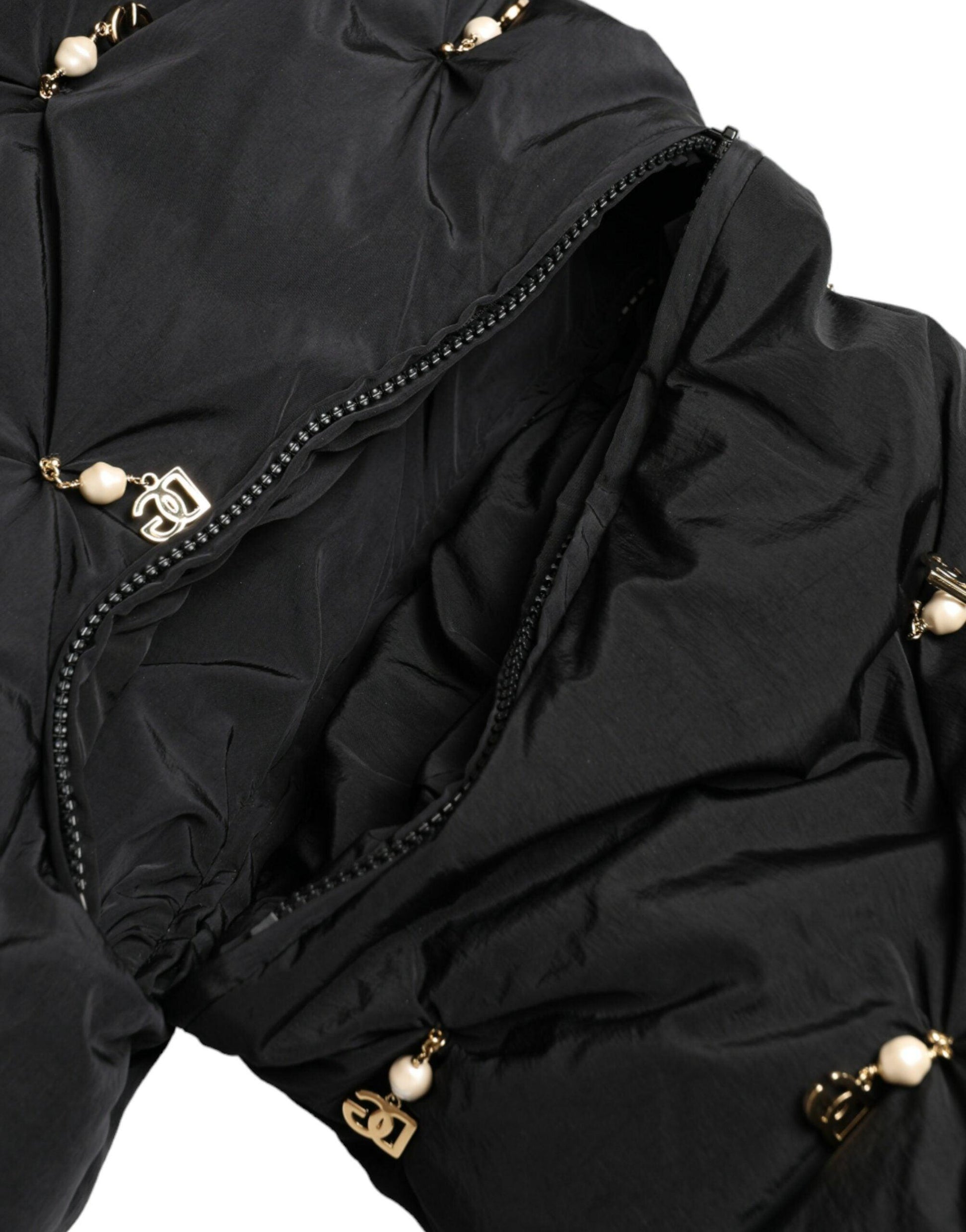 Dolce & Gabbana Elegant Quilted Jacket with Pearl Detail - Arichezz.store