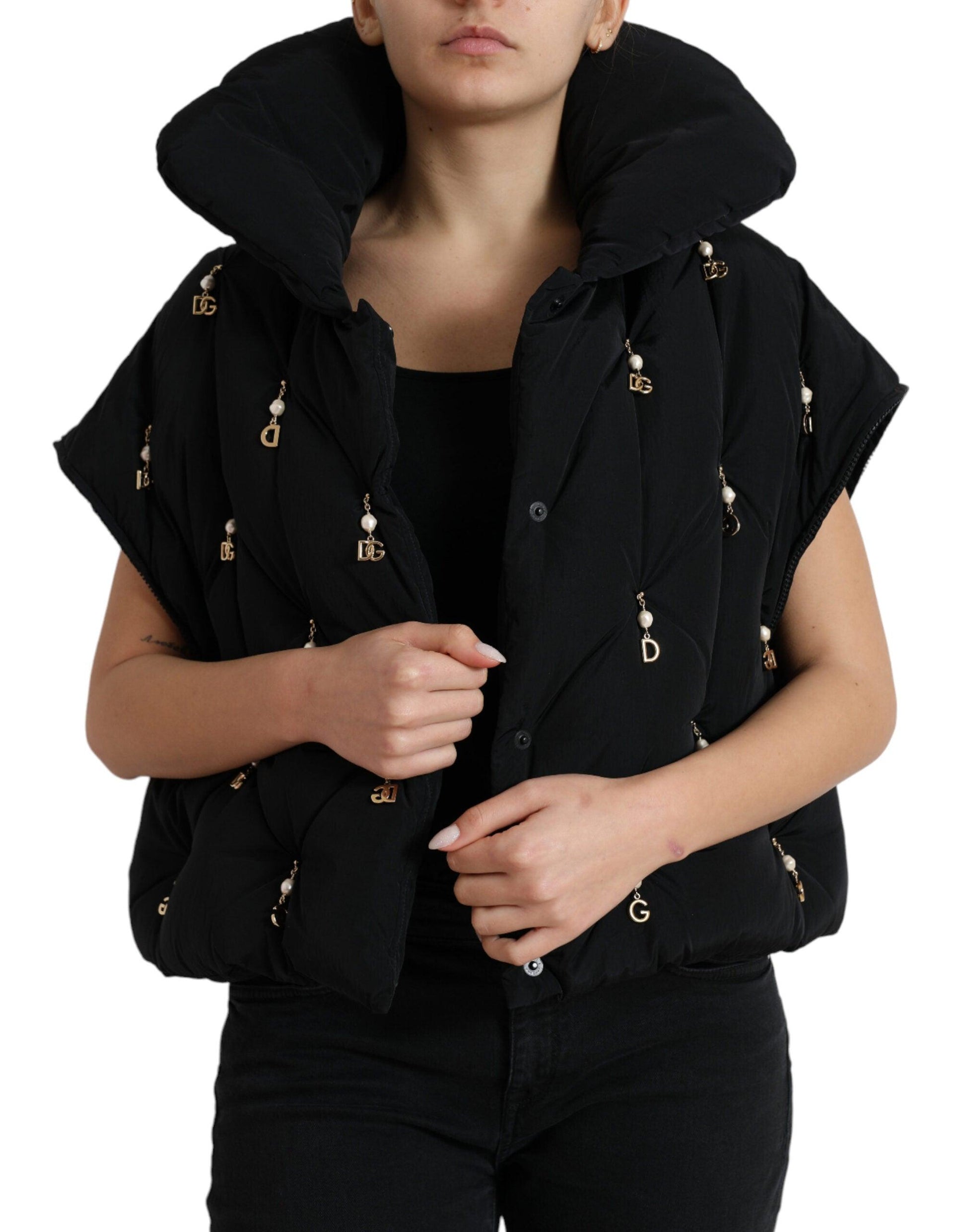 Dolce & Gabbana Elegant Quilted Jacket with Pearl Detail - Arichezz.store