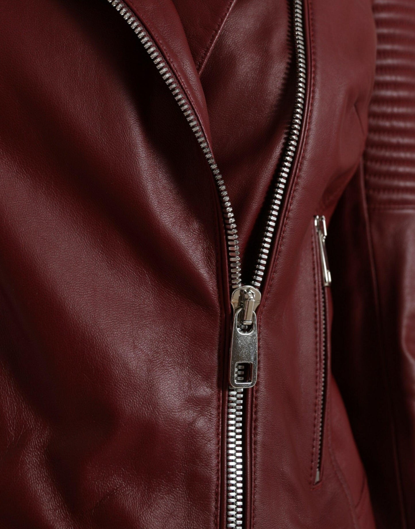 Dolce & Gabbana Bordeaux Leather Biker Jacket - Arichezz.store