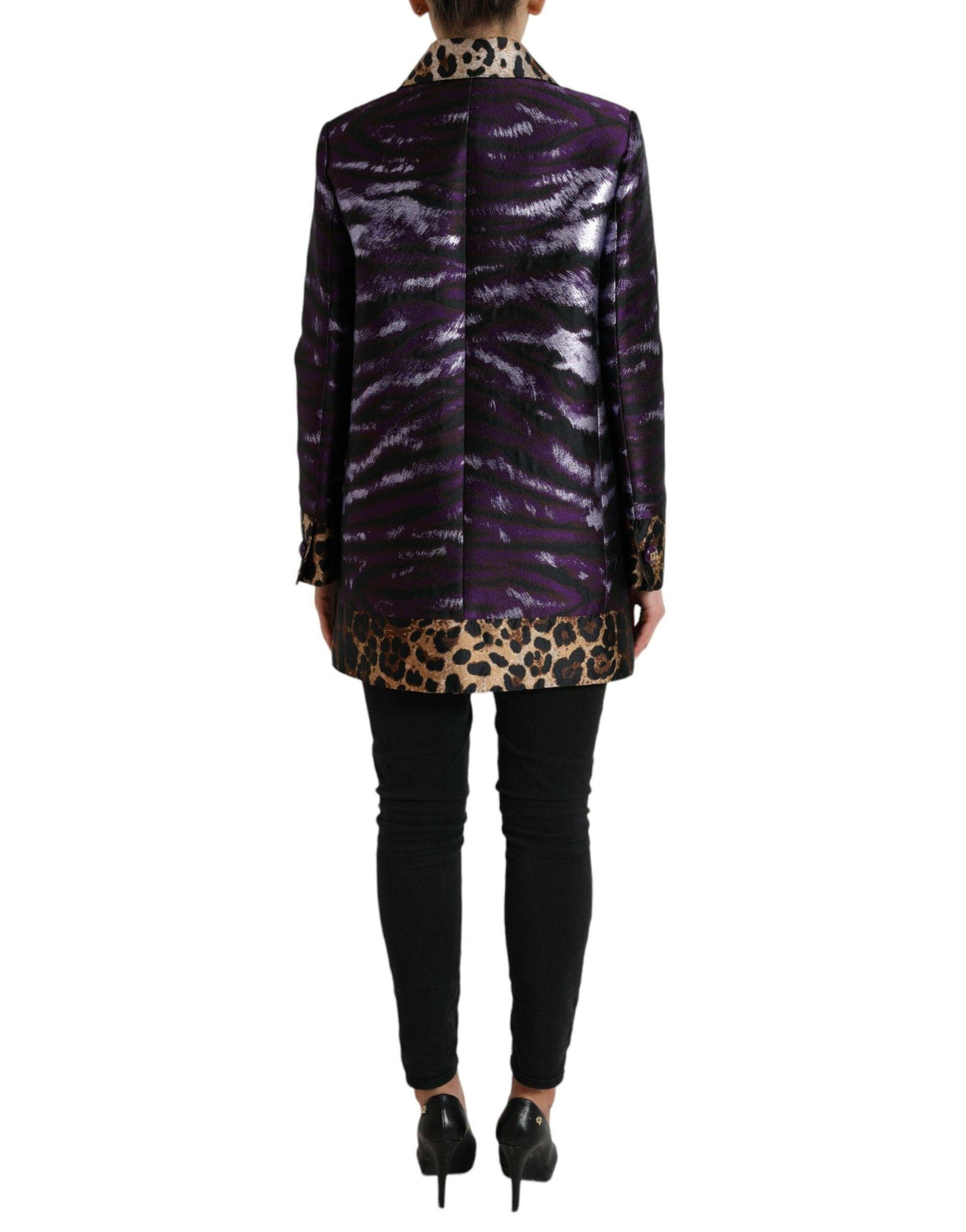 Dolce & Gabbana Exquisite Jacquard Trench Coat with Tiger Motif - Arichezz.store