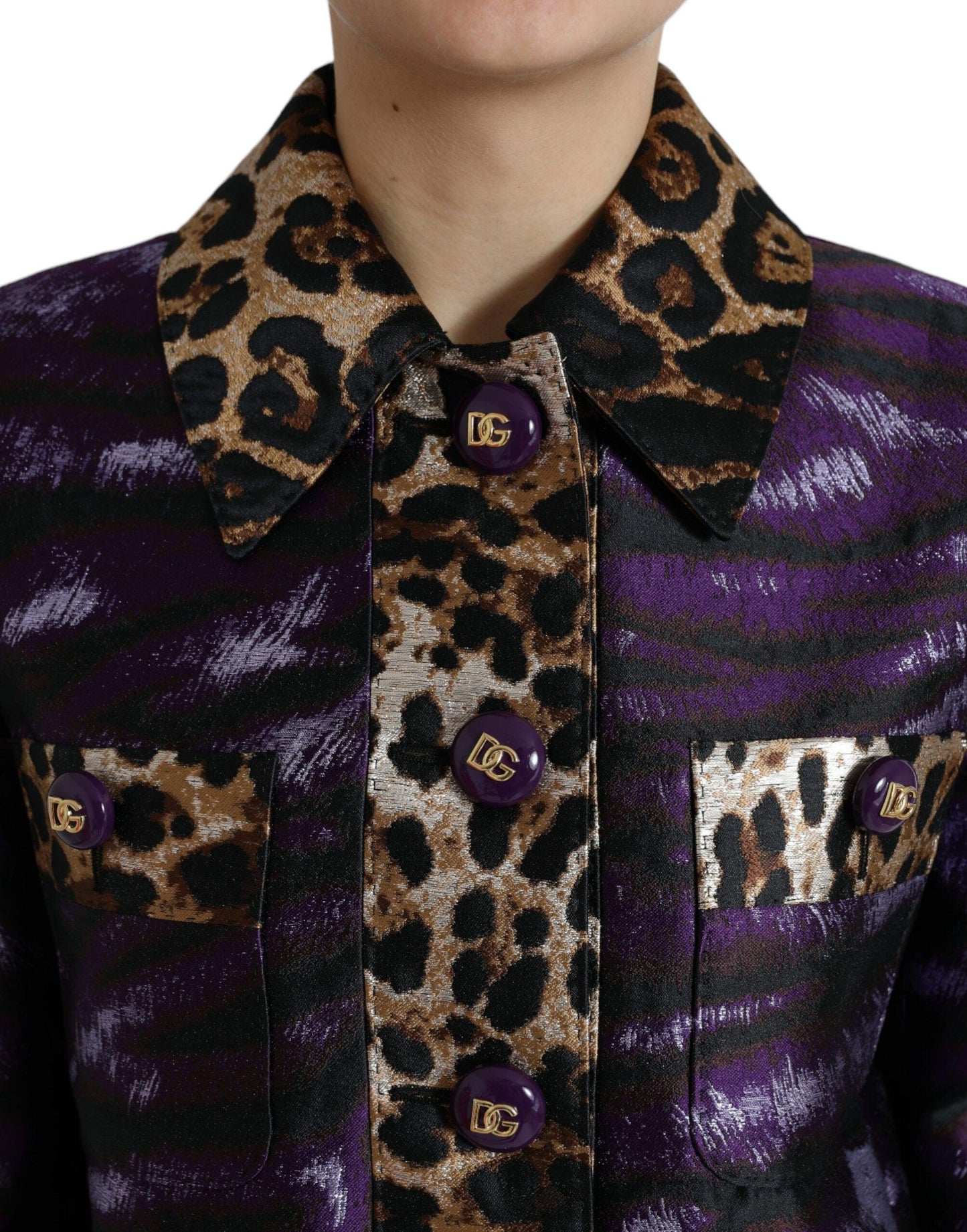 Dolce & Gabbana Exquisite Jacquard Trench Coat with Tiger Motif - Arichezz.store