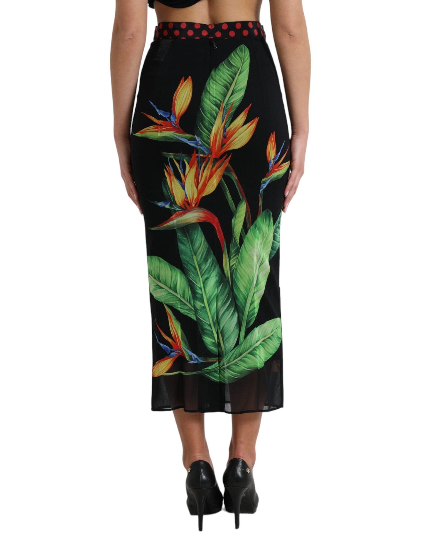 Dolce & Gabbana Floral High Waist Silk Midi Skirt - Arichezz.store