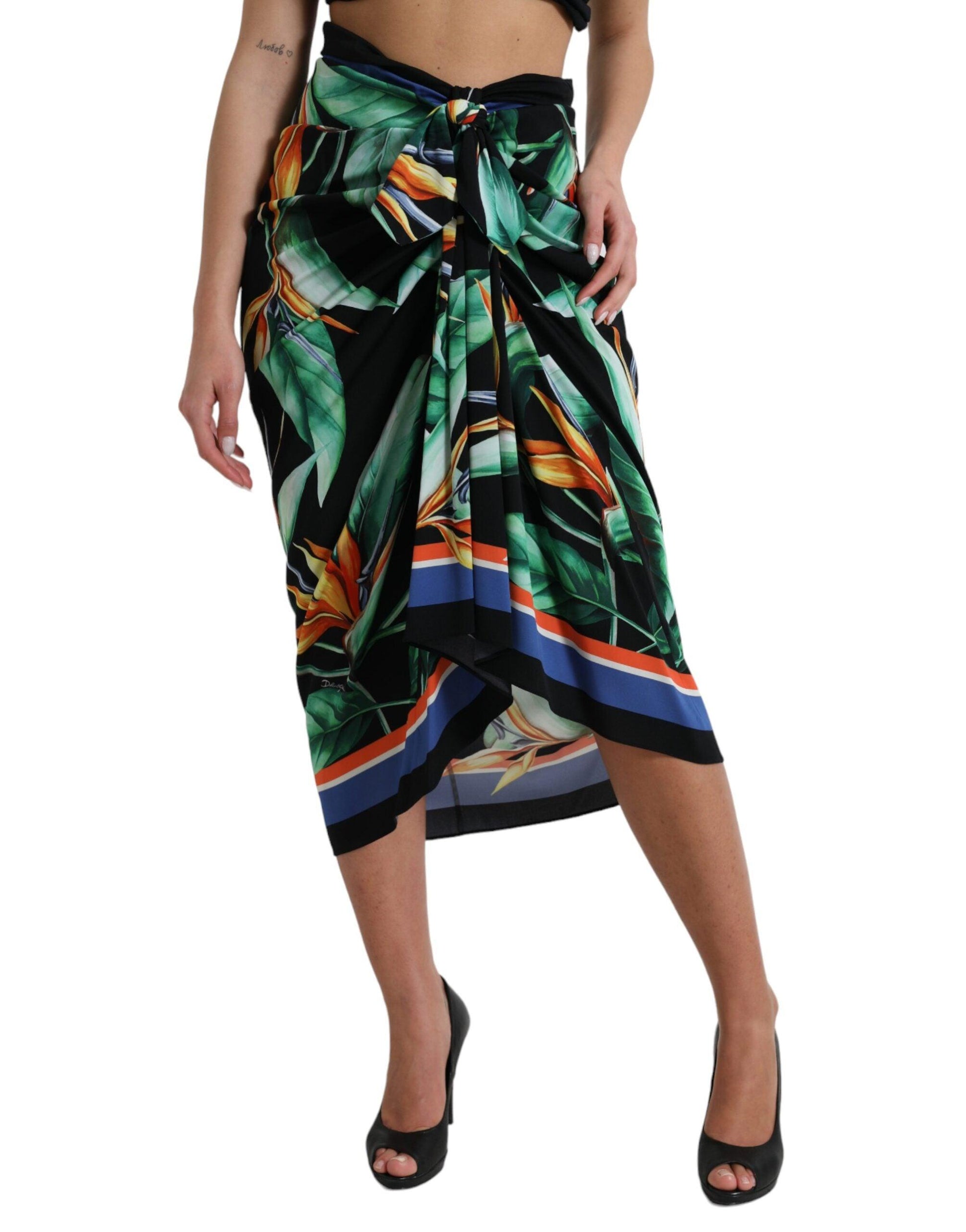 Dolce & Gabbana Elegant Floral High Waist Midi Skirt - Arichezz.store