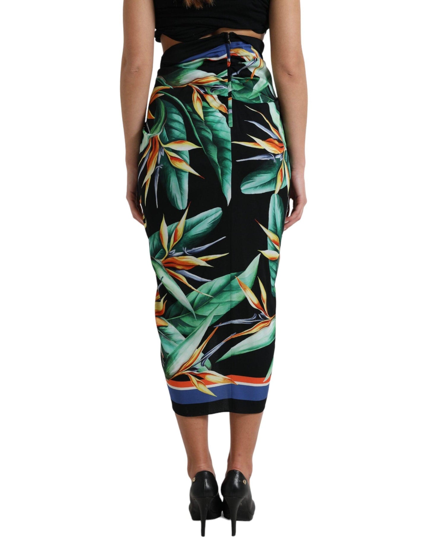 Dolce & Gabbana Elegant Floral High Waist Midi Skirt - Arichezz.store