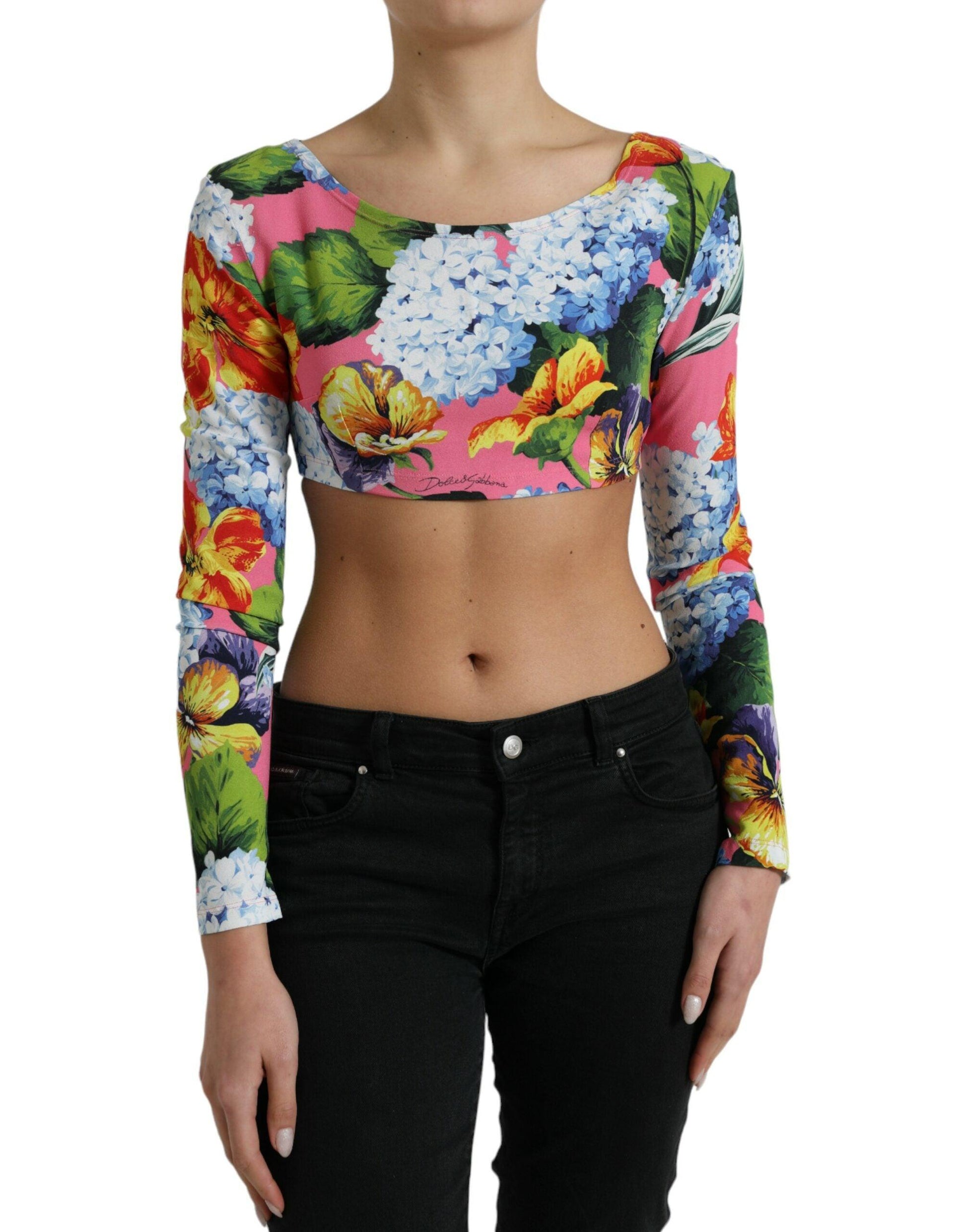 Dolce & Gabbana Floral Elegance Cropped Blouse - Arichezz.store