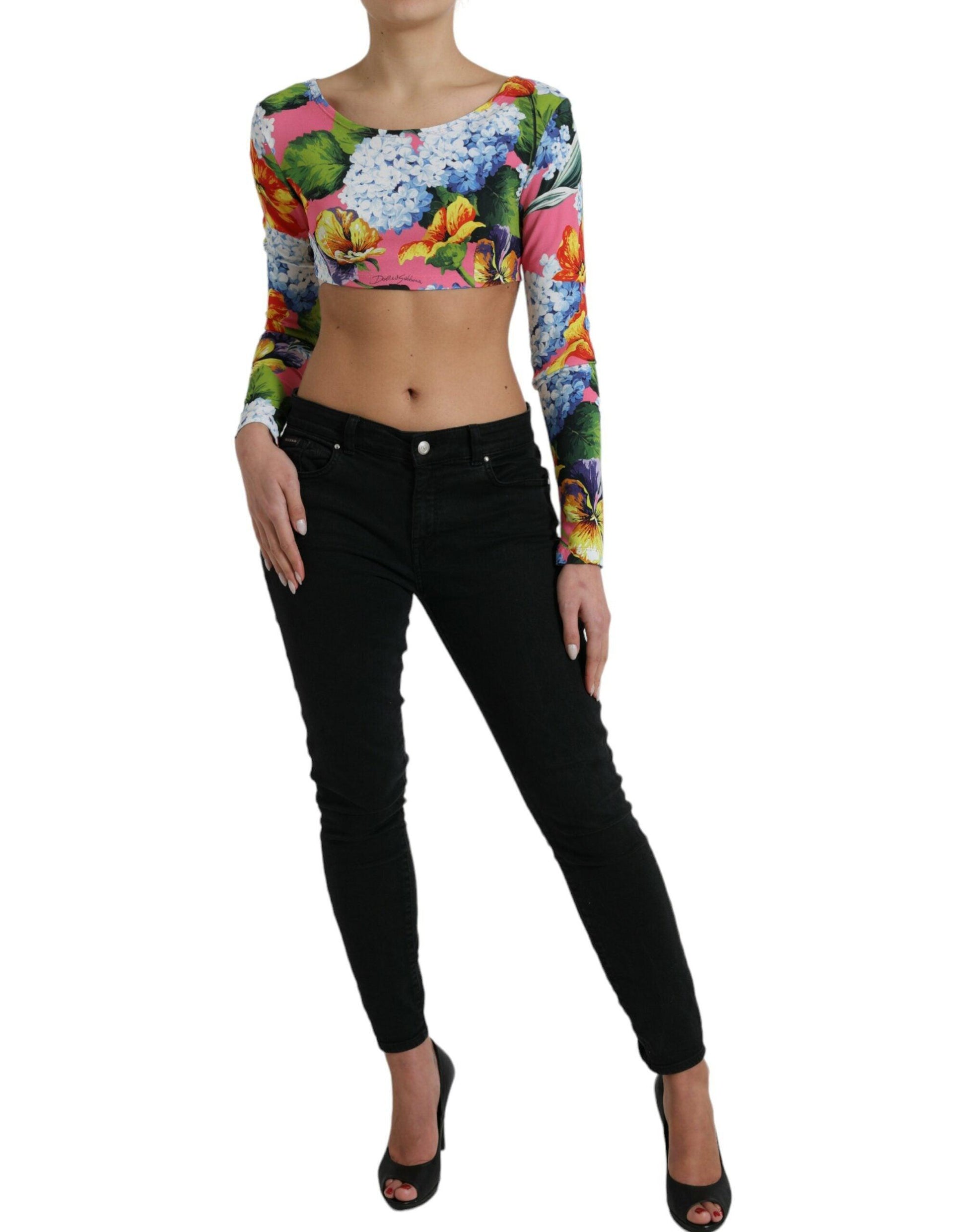 Dolce & Gabbana Floral Elegance Cropped Blouse - Arichezz.store