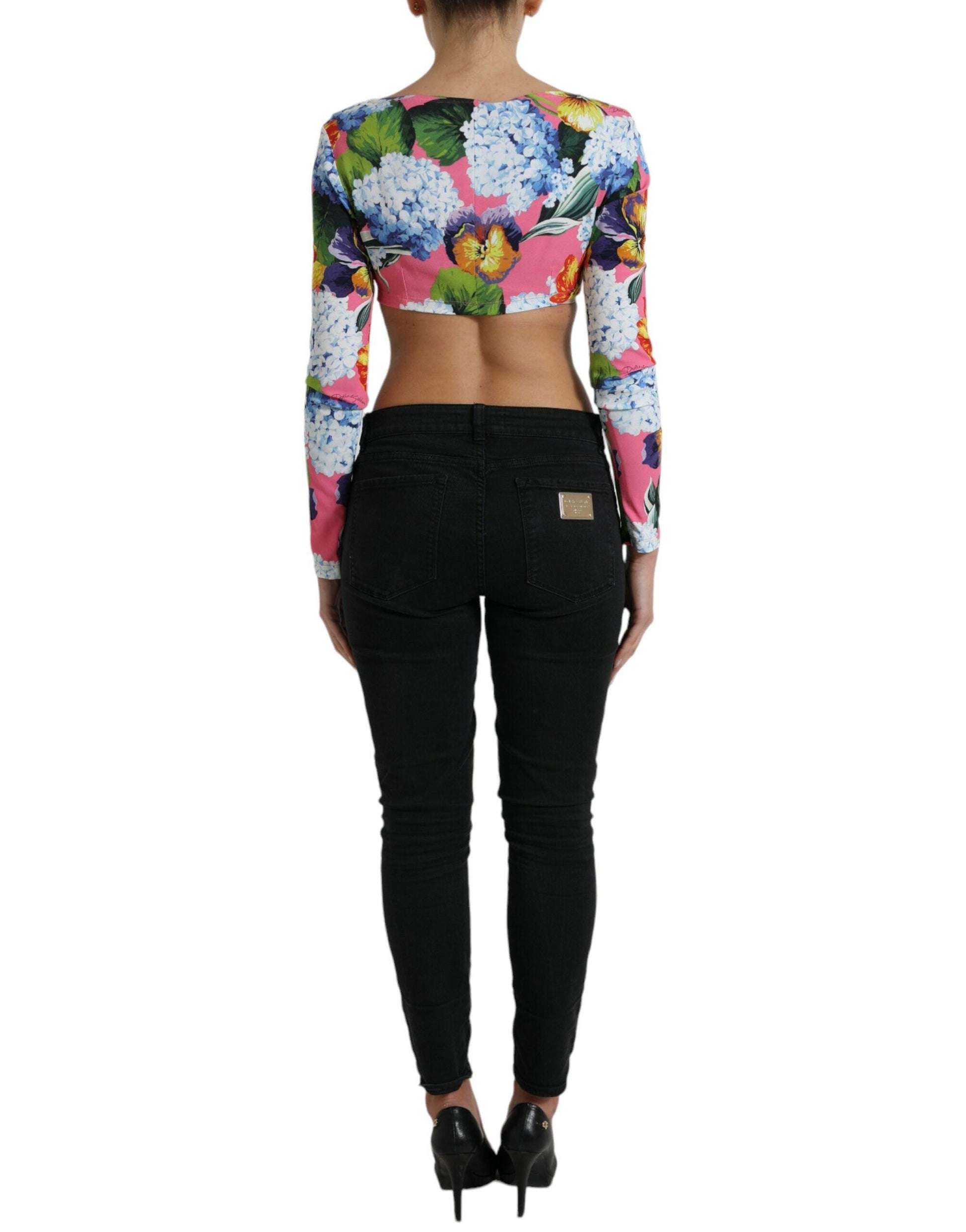 Dolce & Gabbana Floral Elegance Cropped Blouse - Arichezz.store