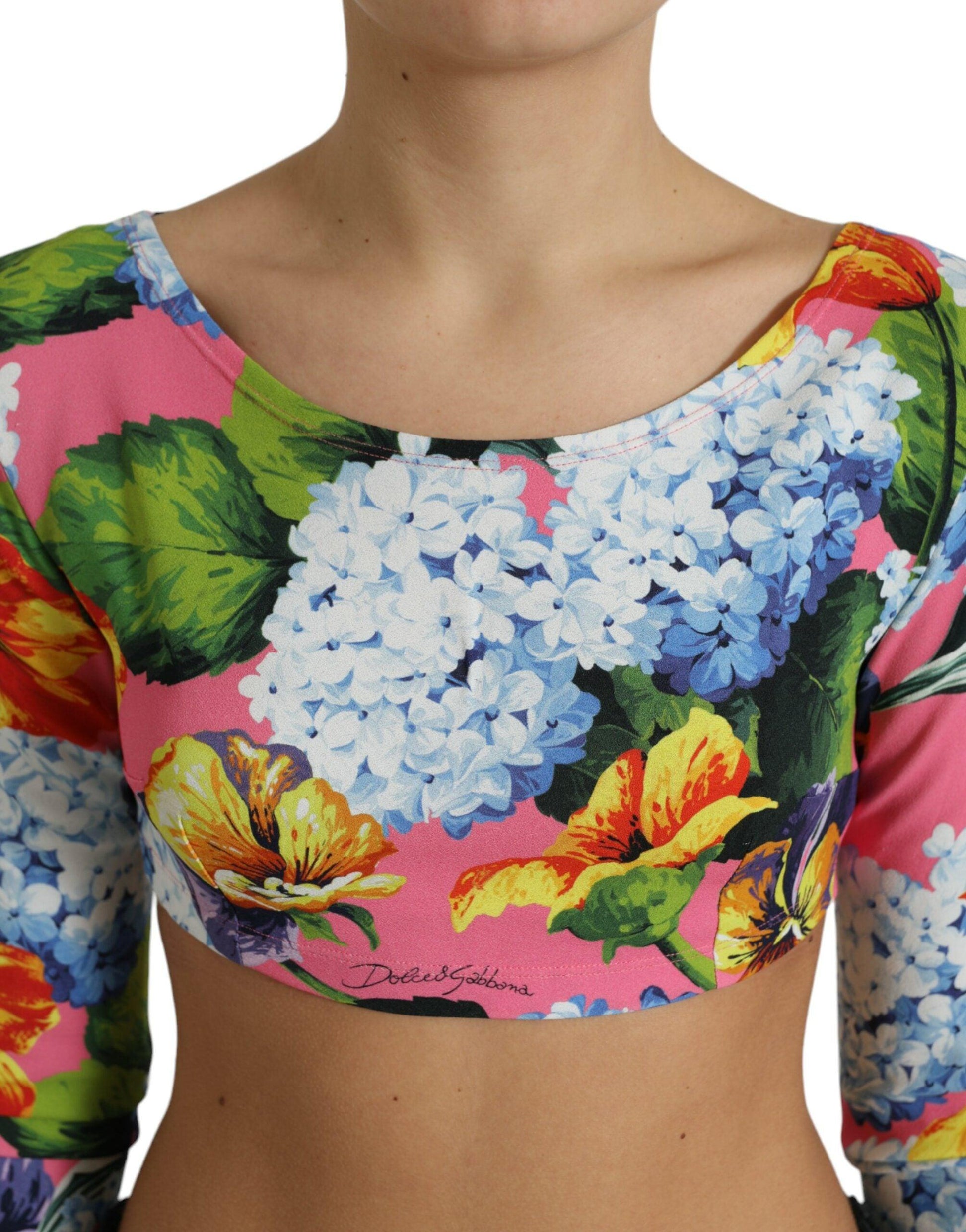 Dolce & Gabbana Floral Elegance Cropped Blouse - Arichezz.store