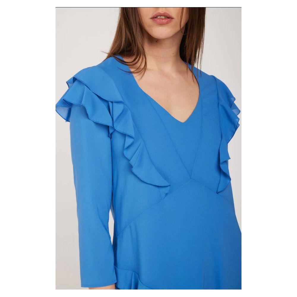 Patrizia Pepe Light Blue Ruffled Mini Dress