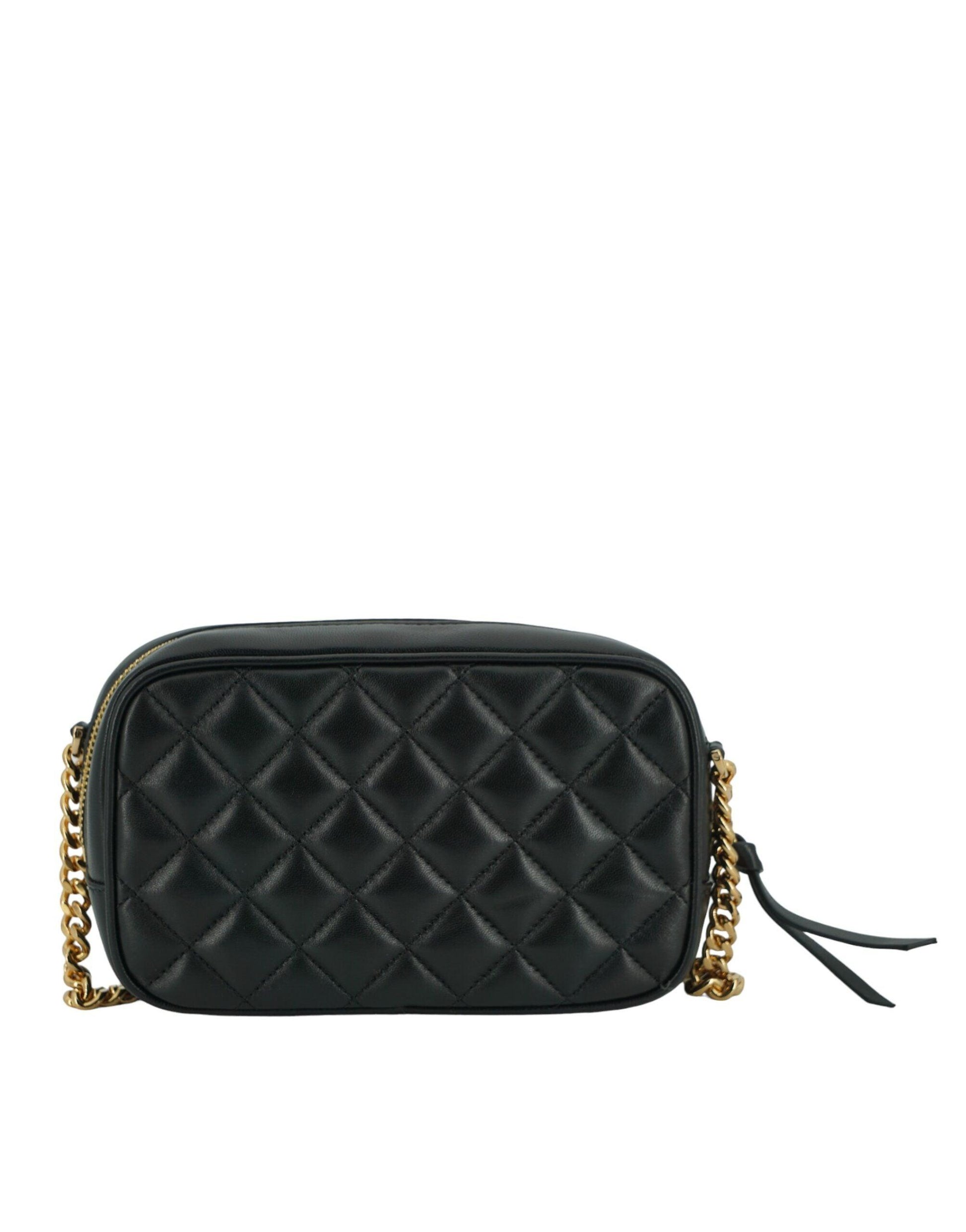 Versace Elegant Small Black Leather Crossbody Bag - Arichezz.store