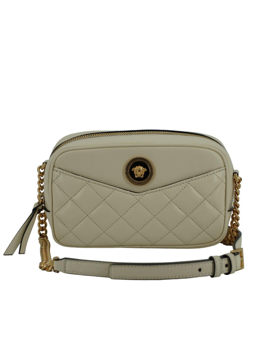 Versace Elegant White Lamb Leather Camera Bag - Arichezz.store